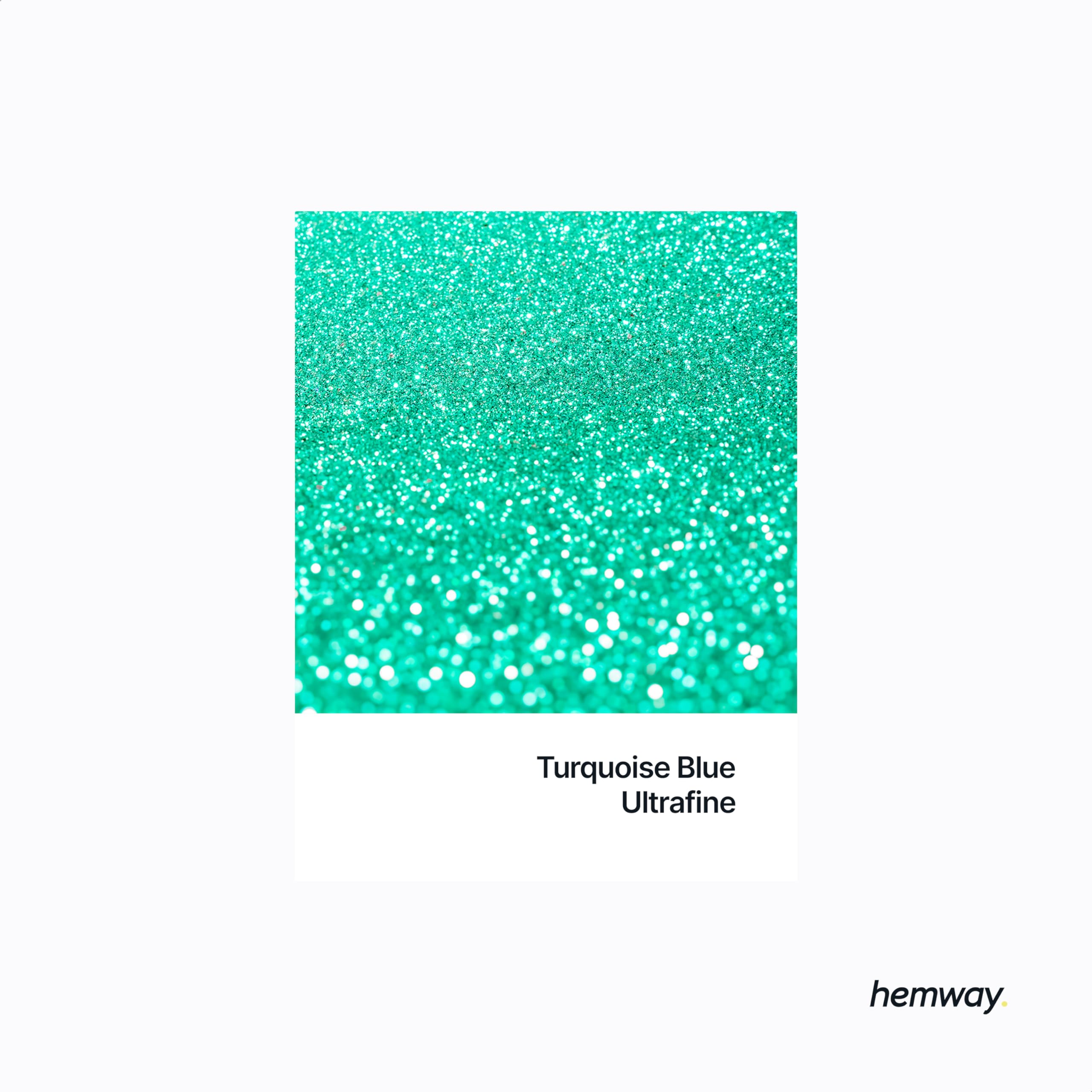 Hemway Premium Ultra Sparkle Glitter Multi Purpose Metallic Flake for Arts Crafts Nails Cosmetics Resin Festival Face Hair - Turquoise Blue - Ultrafine (1/128 0.008 0.2mm) 100g / 3.5oz