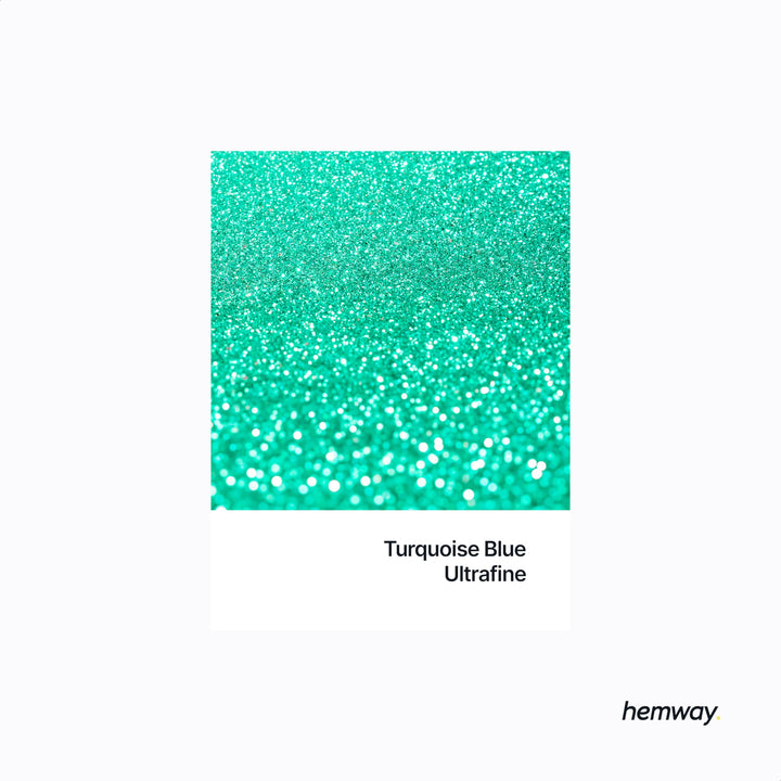 Hemway Premium Ultra Sparkle Glitter Multi Purpose Metallic Flake for Arts Crafts Nails Cosmetics Resin Festival Face Hair - Turquoise Blue - Ultrafine (1/128 0.008 0.2mm) 100g / 3.5oz