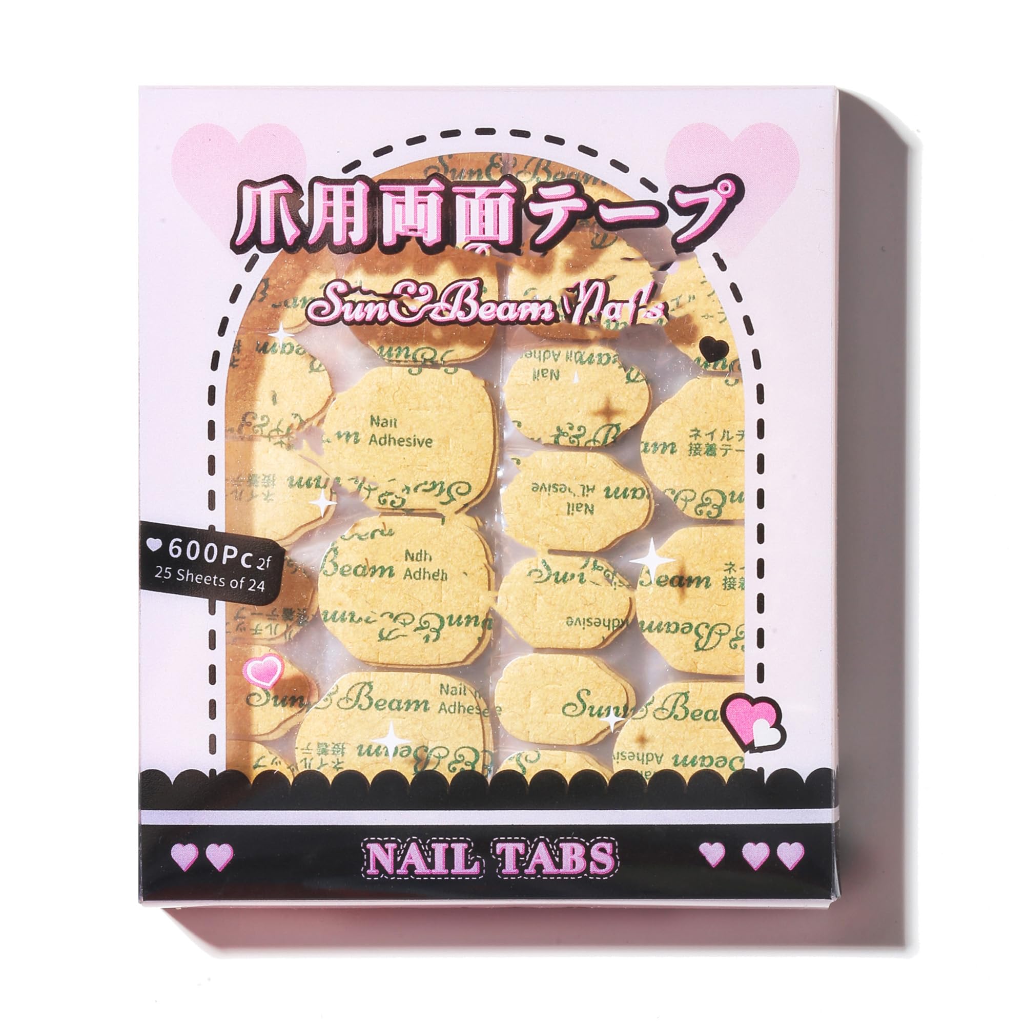 Sun&Beam Nails Adhesive Tabs 25 Sheets for Press On False Nail Tip Gel Glue Double Sided Tape Stickers Waterproof Transparent Strong Sticky (Large Size for Hands/25 Sheet)