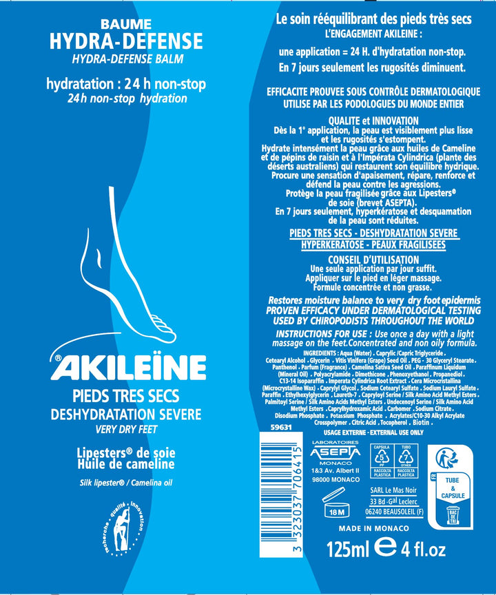AKILEINE Hydra-Defense Foot Balm 125ml