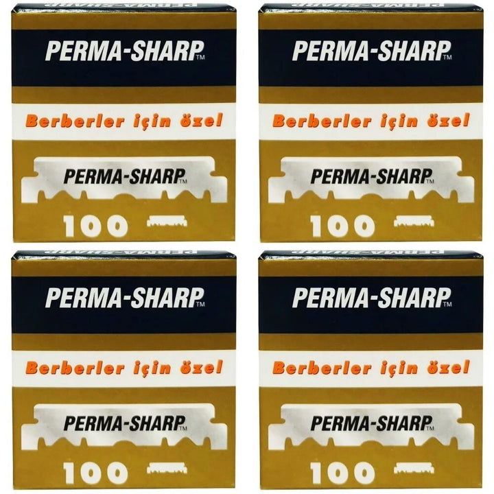 100 Perma-Sharp Straight Edge Razor Blades for use in Professional Barber Razors - New Packaging