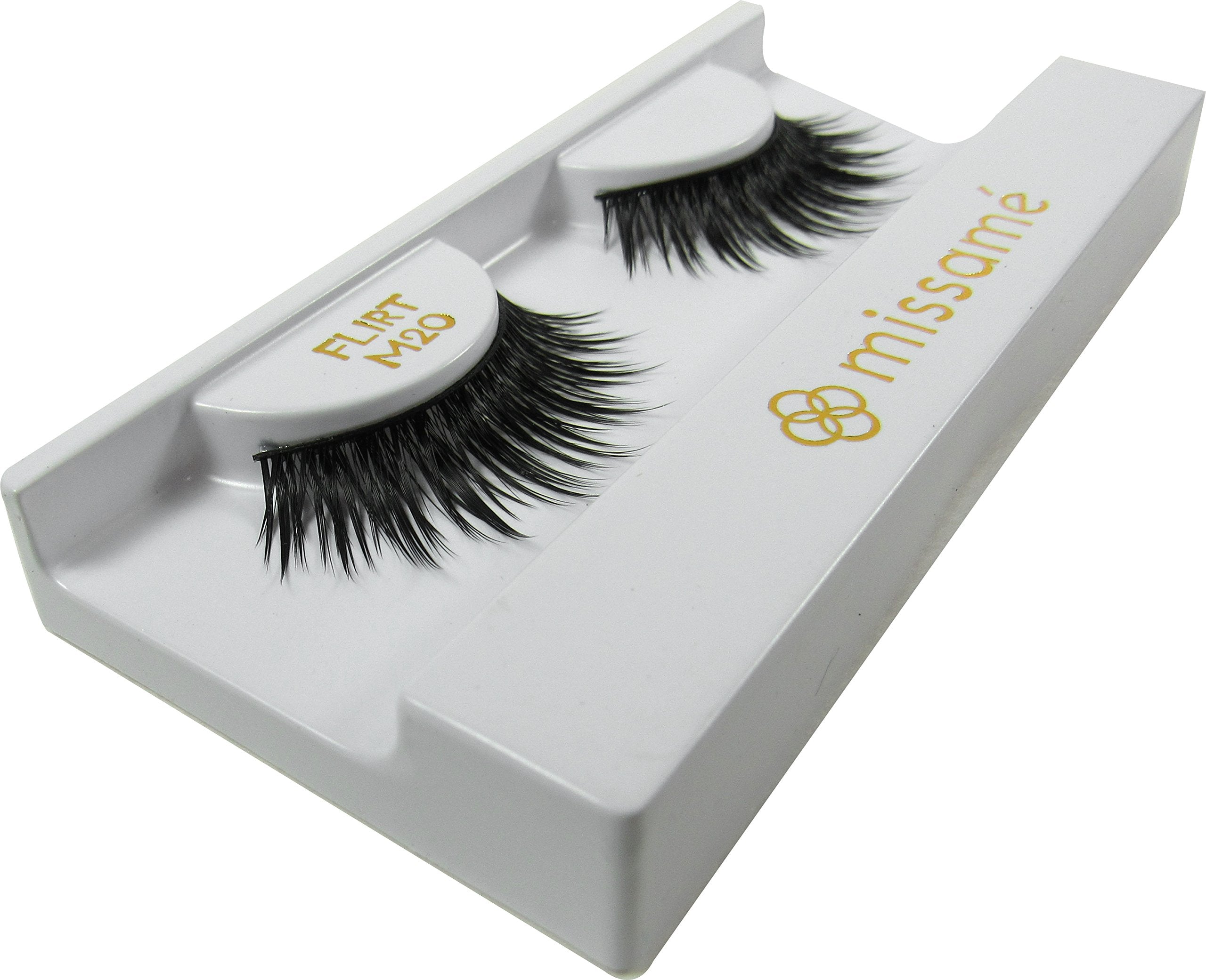 Missamé FLIRT Deluxe Party False Eyelashes Set Handmade with Synthetic Fibers Black 3 Pairs