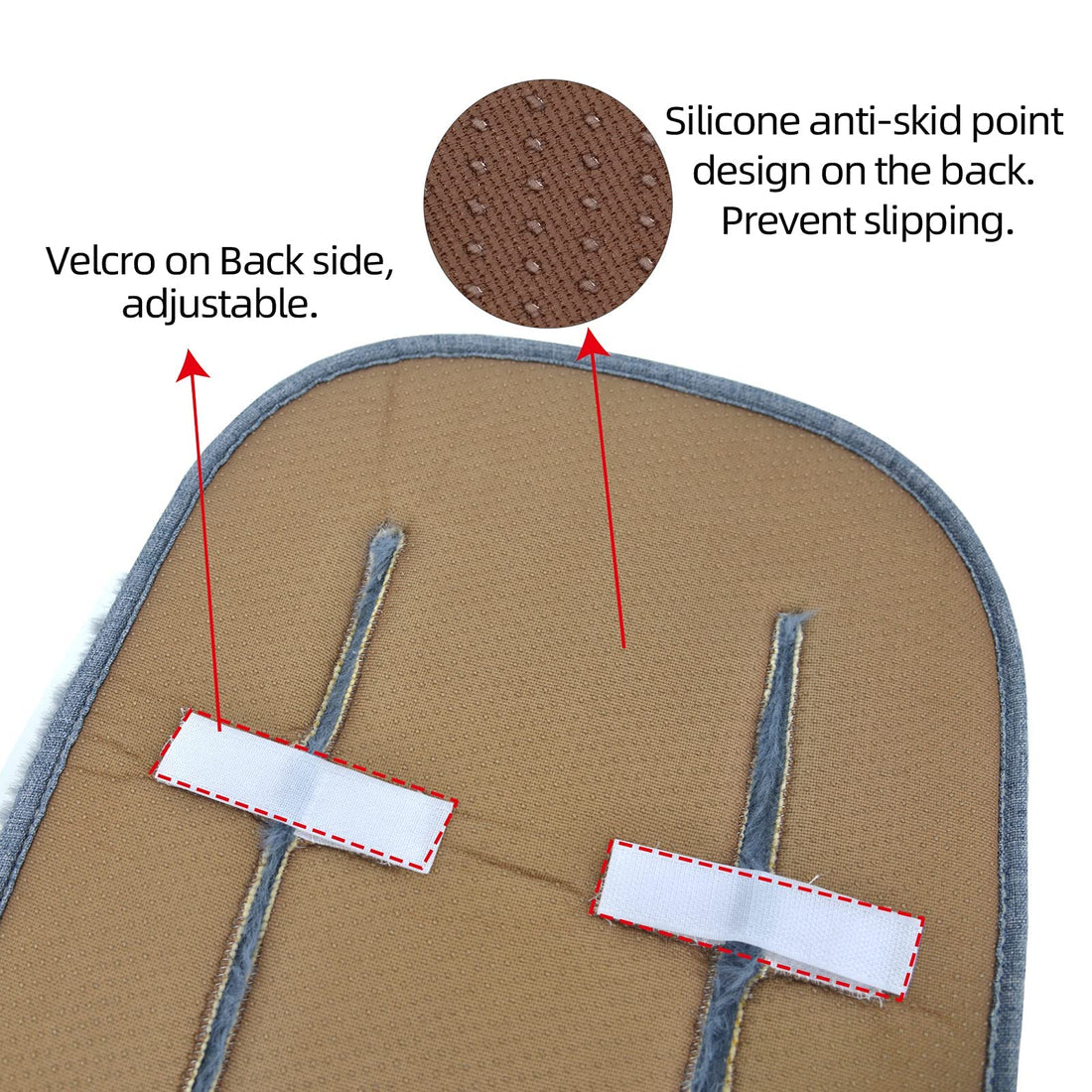 Baby Stroller Cushion Winter Warm Stroller Seat Liners 78 x 35cm Breathable Universal Newborn Carriage Cushion Faux Sheepskin Soothing Silky Soft Baby Seat Pad Liner for Stroller (Black)