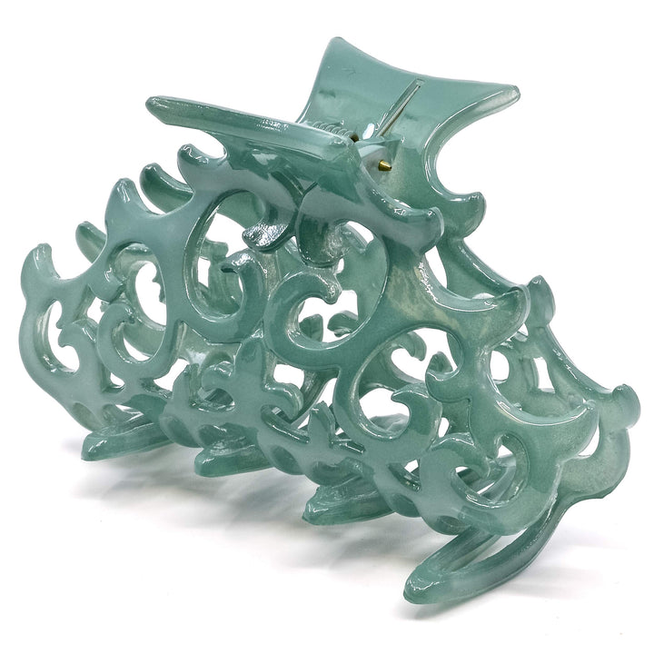 Camila Paris French Hair Clips for Women, Large Green, Antique, Girls Hair Claw Clips Jaw Fashion Durable and Styling Hair Accessories for Women, Made in France