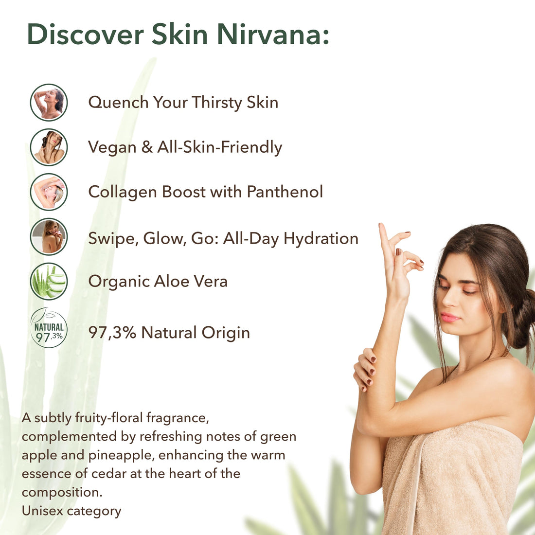 ECOLATIÈR Aloe Vera Gel – 97.5% Natural Face & Body Moisturizer, Hydrating & Soothing for Dry Skin, Fast Absorbing In-Shower Aloe Lotion, Vegan Formula for Sensitive Skin – 6.7 Fl Oz
