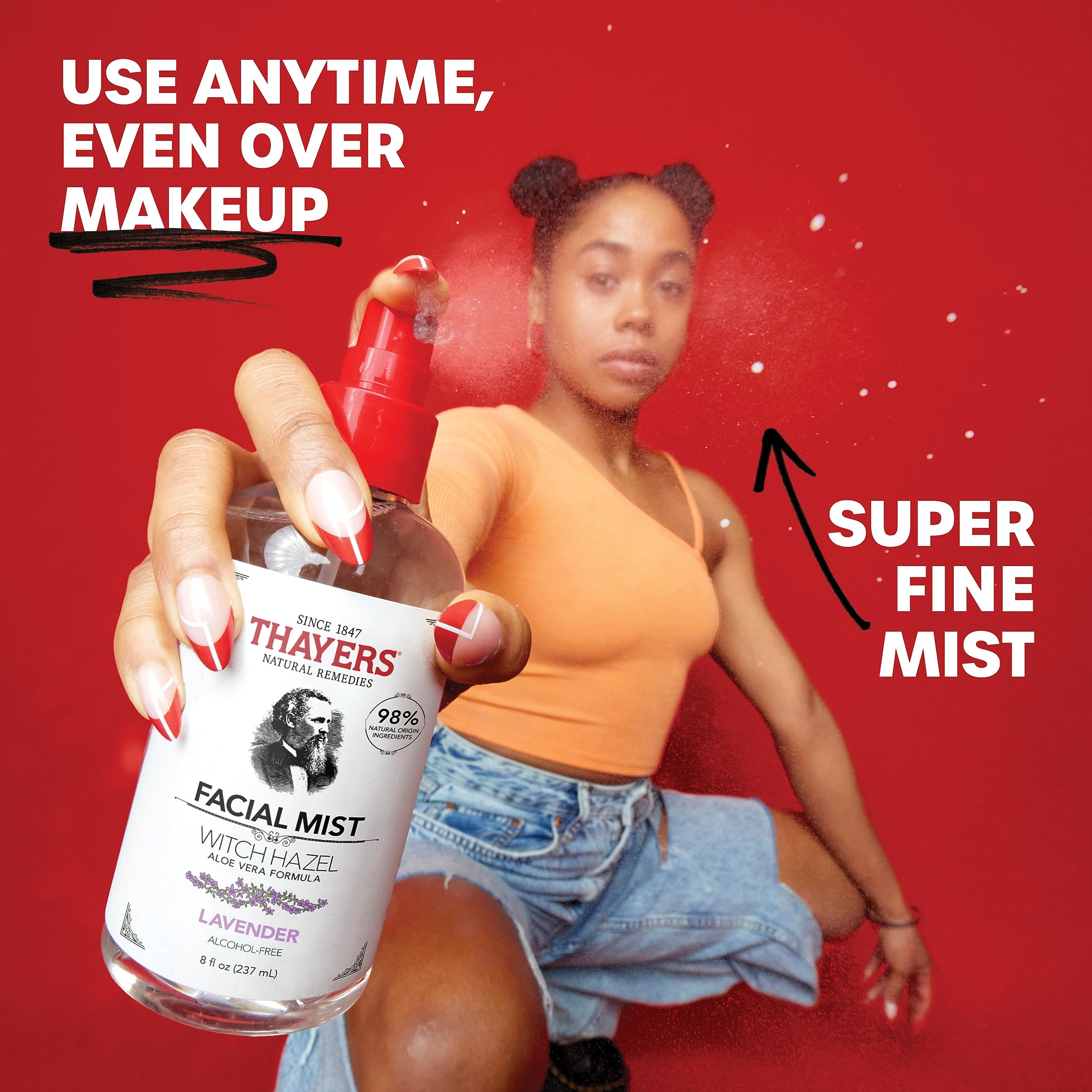 Thayers Natural Remedies Alcohol-Free Lavender Witch Hazel Facial Mist Toner, 8 Ounce