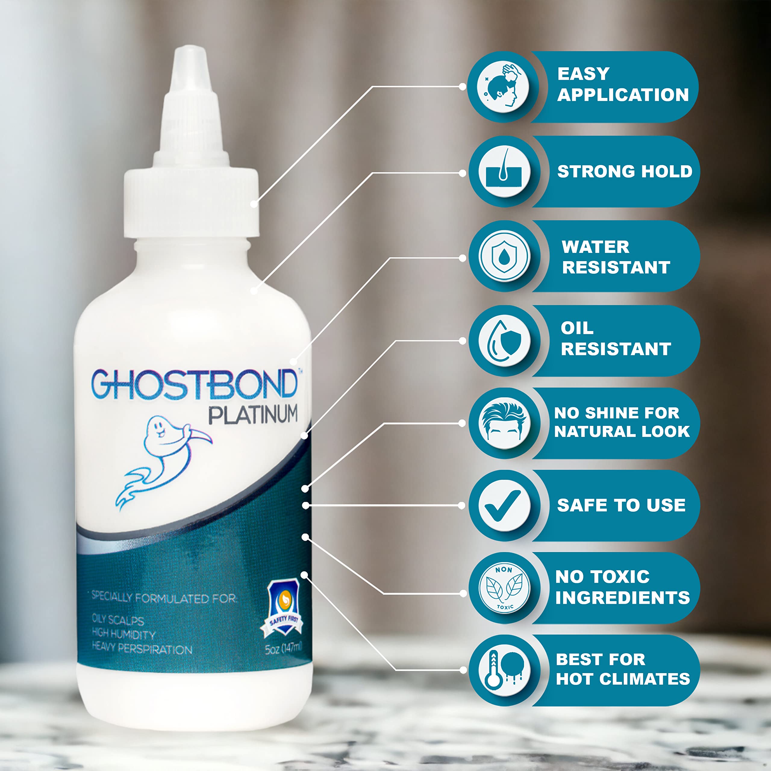 Professional Hair Labs Ghost Bond Platinum Lace Glue Skin Glue, 5 oz