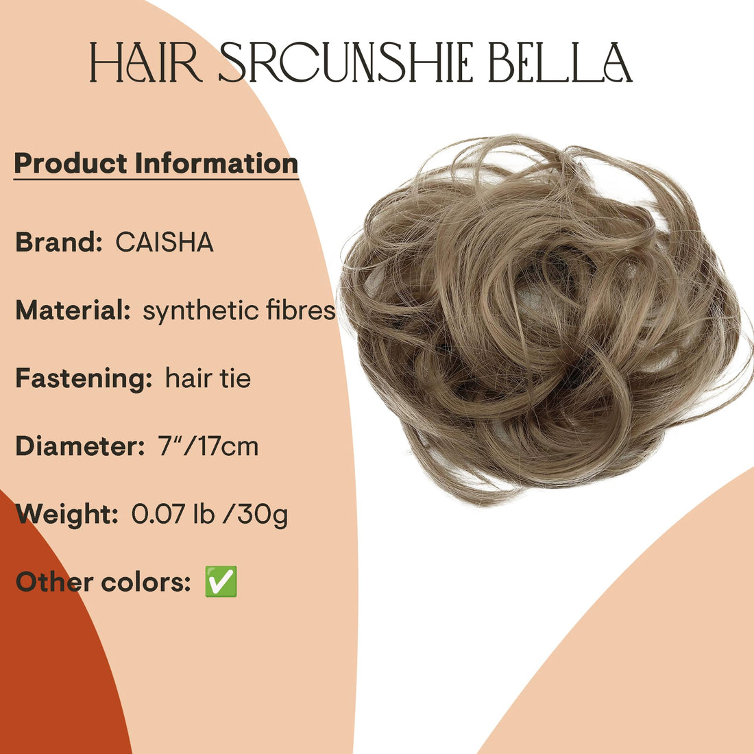 light brown 103 : PRETTYSHOP Scrunchie Bun Up Do Hair piece Hair Ribbon Ponytail Extensions Wavy Curly or Messy Various Colors(light brown 103)