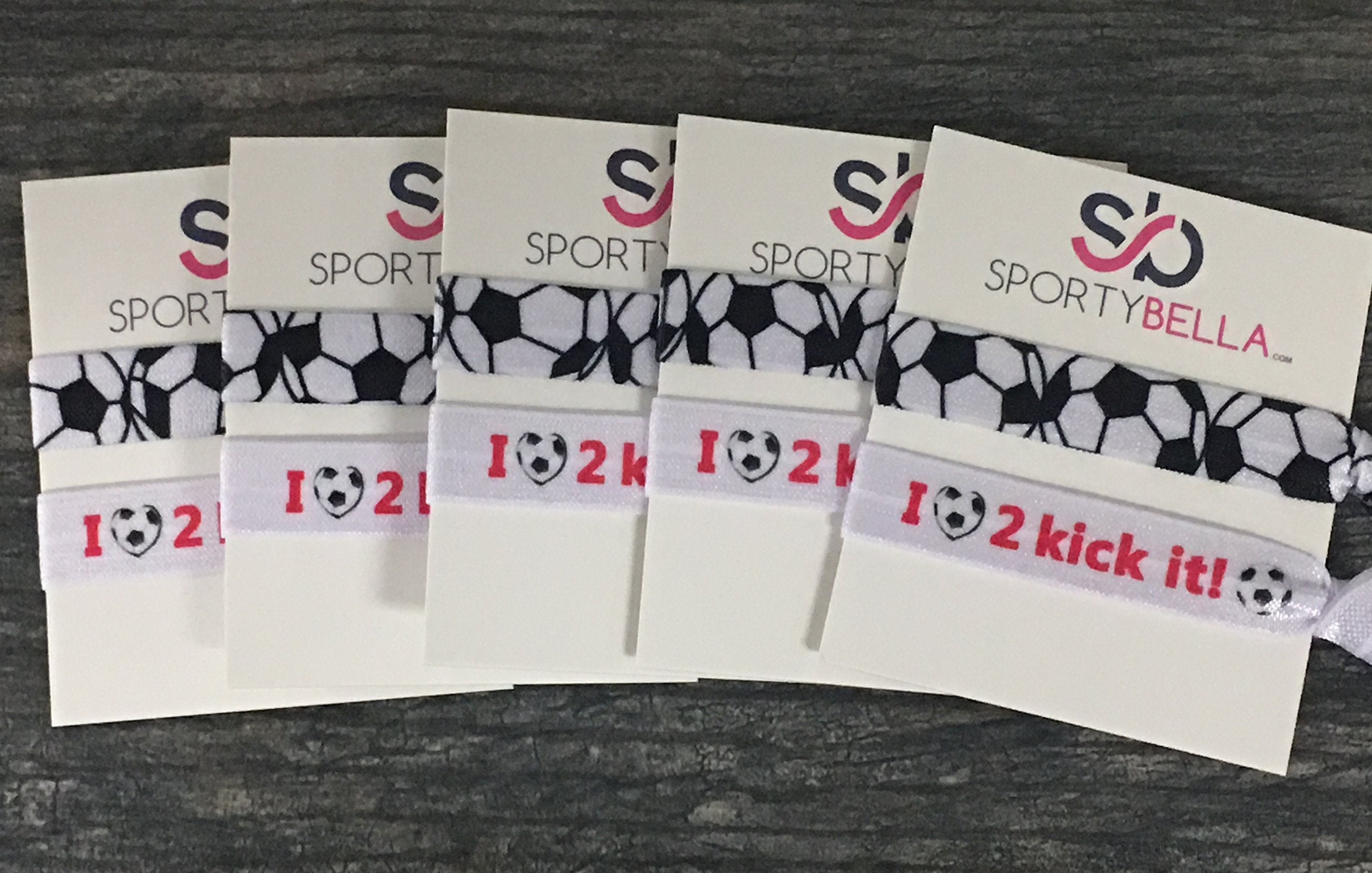 Infinity Collection Infinity Collection Soccer Hair Accessories, 5 Sets of Soccer Hair Ties, No Crease Soccer Hair Elastics Sets for Soccer Teams & Soccer Party Favors