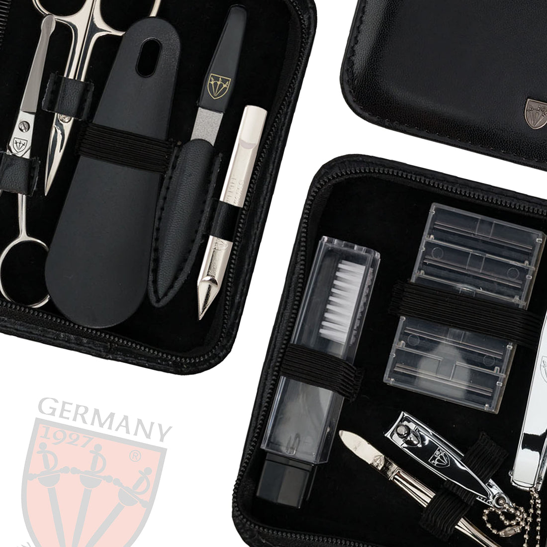 THREE SWORDS - Exclusive 12-Piece MANICURE - PEDICURE - GROOMING - NAIL CARE set / kit / case - basic-standard quality (633514)