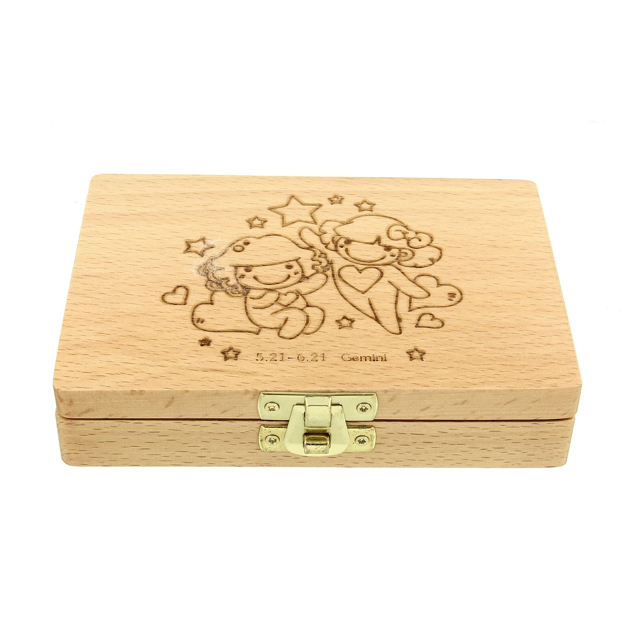 CFG ONLINE Zodiac Baby Wooden Tooth Box- Enlgish Version