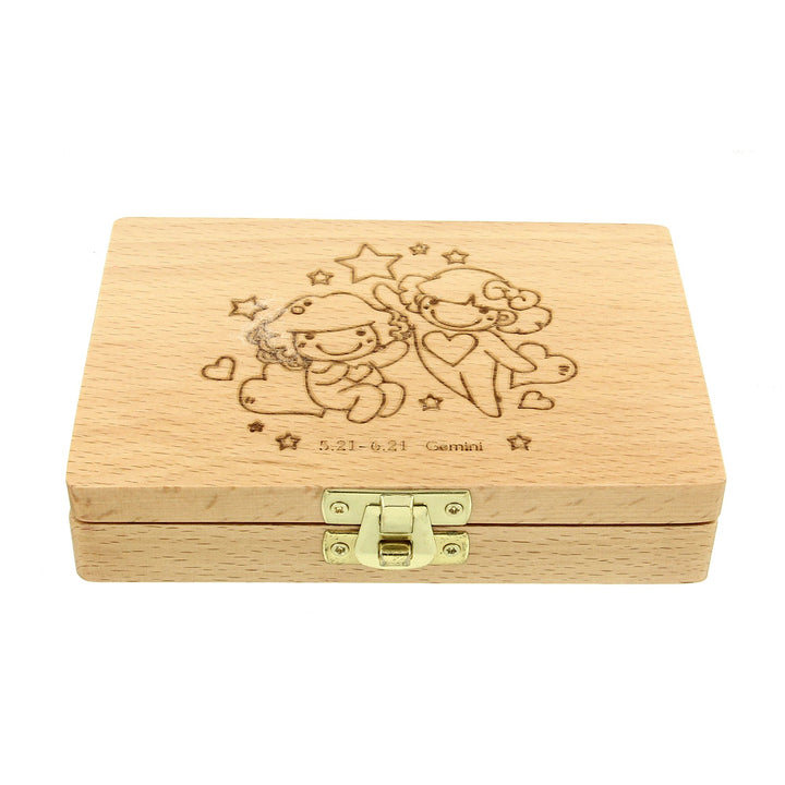 CFG ONLINE Zodiac Baby Wooden Tooth Box- Enlgish Version
