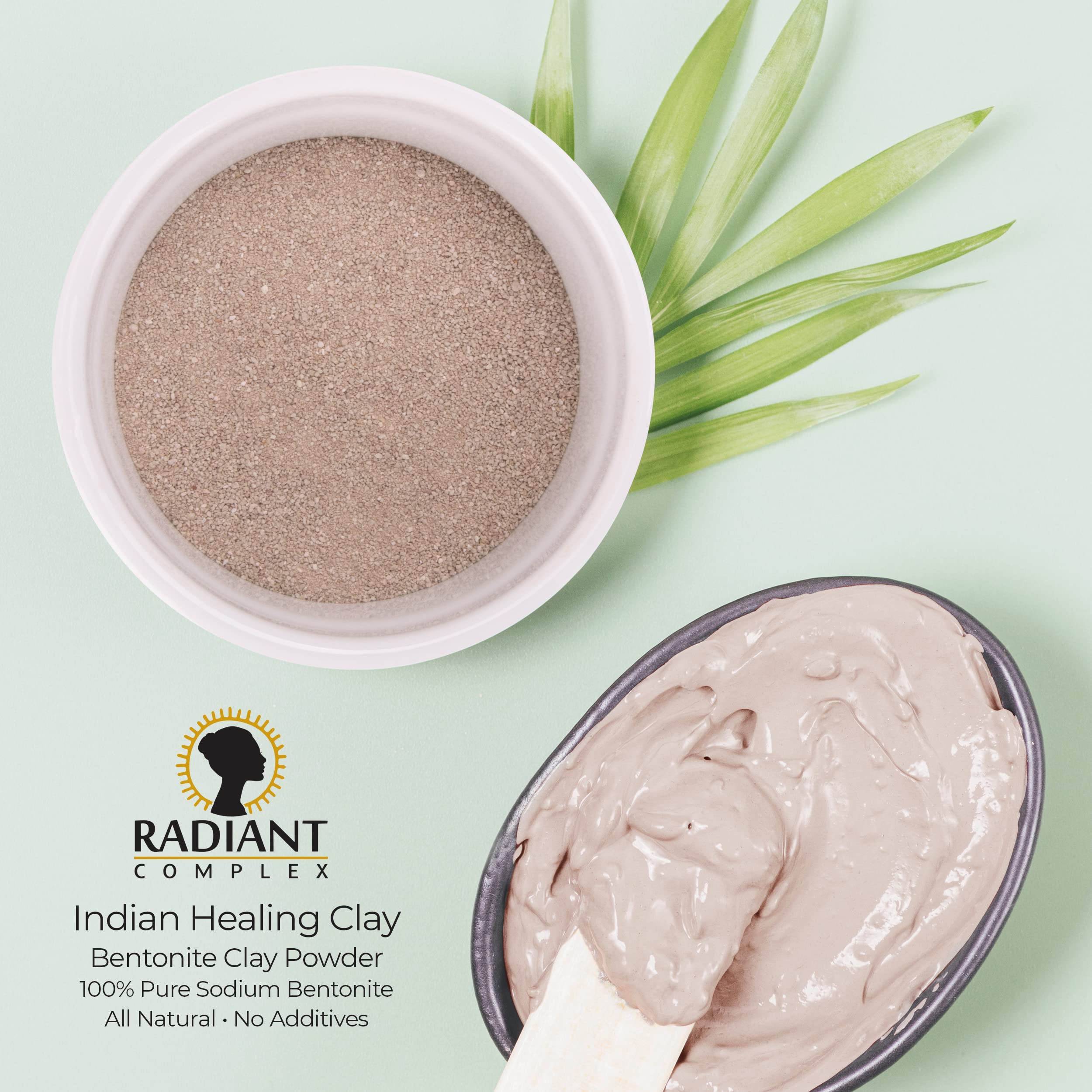 Radiant Complex Sodium Bentonite Clay Powder - Indian Healing Clay - 100% Pure Sodium Bentonite - DYI Clay Face Mask - 5 lbs