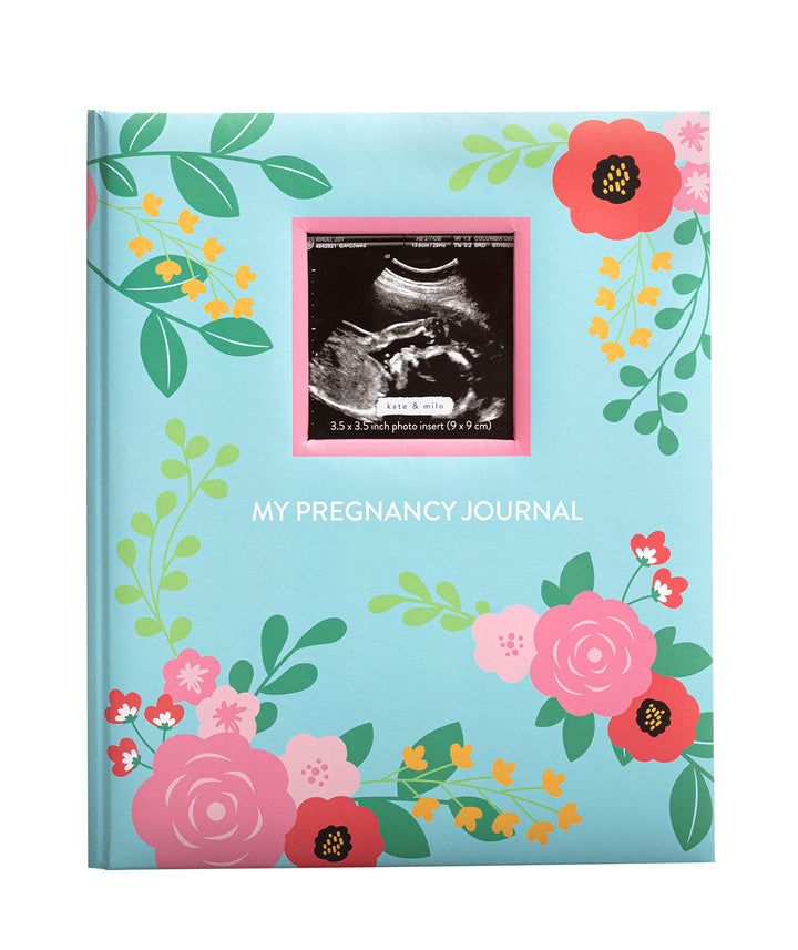 Kate & Milo Floral Pregnancy Journal, Milestone Tracker, Baby Keepsake Book, Gift For Expecting Moms, Sonogram Photo Insert, My Pregnancy Journal
