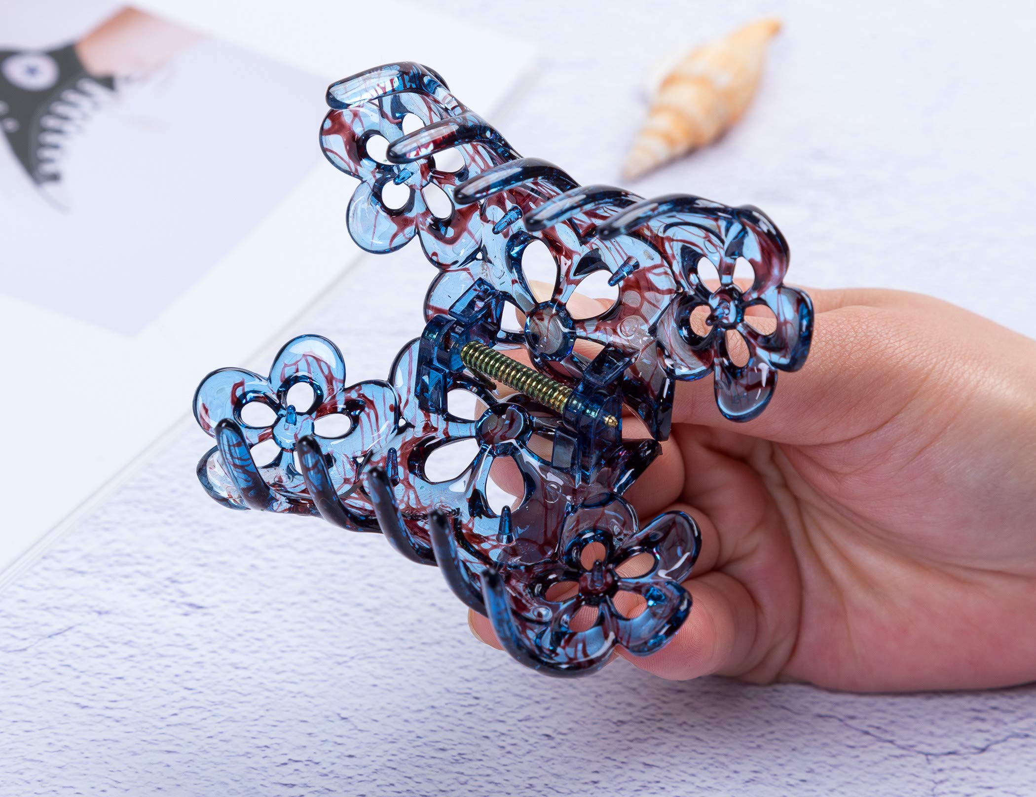 Prettyou 3.5 Effortless Beauty Assorted Hollow flowers Hair patterns Hair Claws4-count