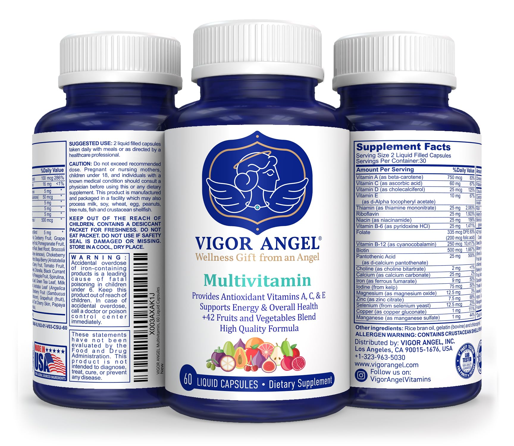 VIGOR ANGEL Multivitamin, 60 Liquid Capsules