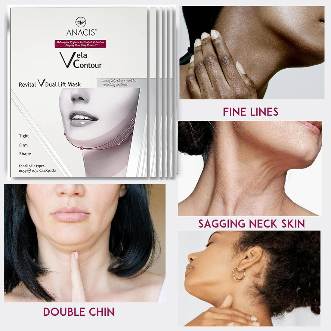 Mira Pack Hydrogel 2-step Masking System for Face Neck Hydrating Skin Brighteners, Anti aging