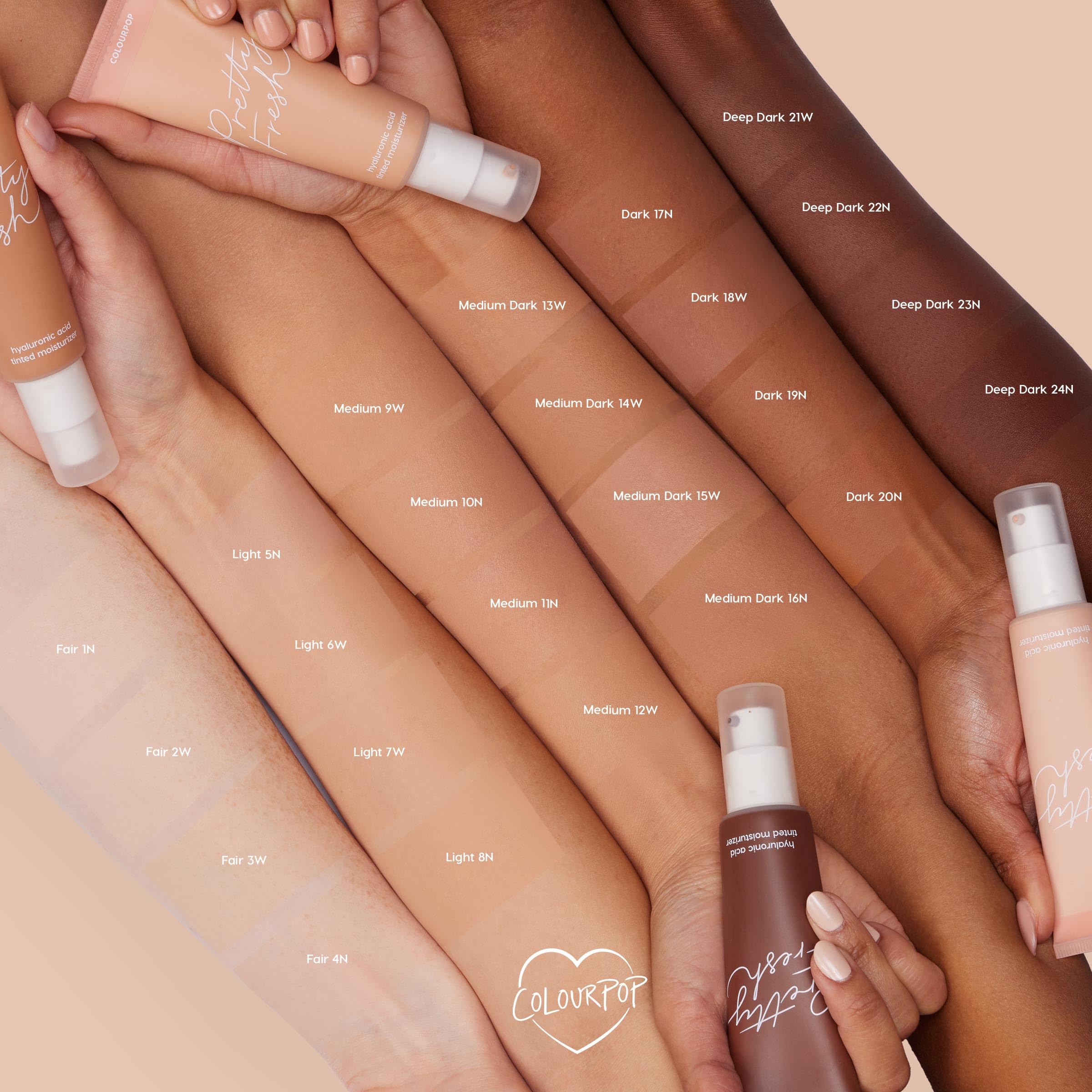 ColourPop Pretty Fresh Tinted Moisturizer - Hydrating Skin Tint with Lightweight Coverage - Formulated with Hyaluronic Acid & Coconut Water for Healthy-Looking Skin - Light 8N (1.45 oz)