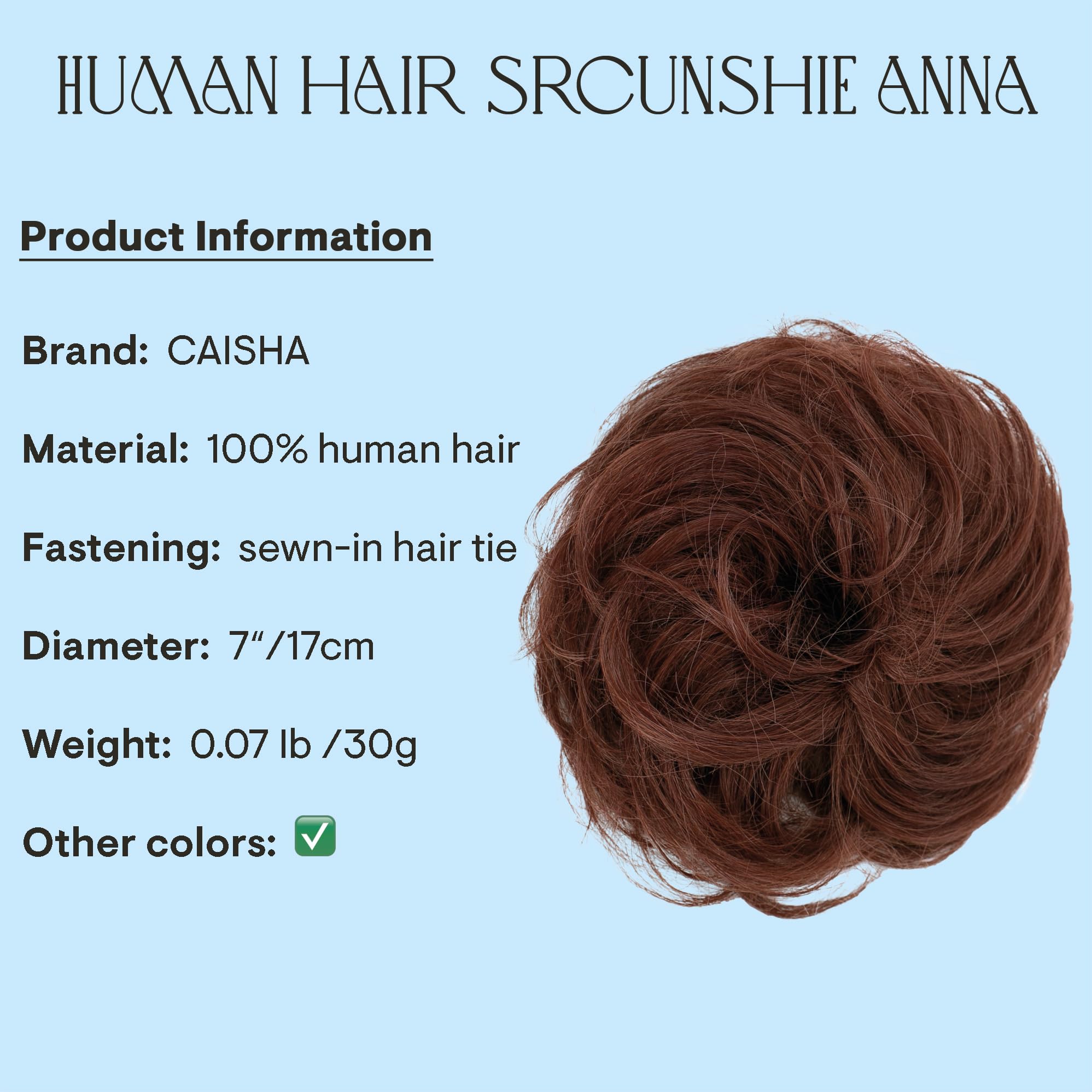 dark red 33 H312 : PRETTYSHOP 100% Human Hair Scrunchy Scrunchie Bun Up Do Hair Piece Hair Ribbon Ponytail Extensions Wavy Curly Messy Div. colours (dark red 33 H312)