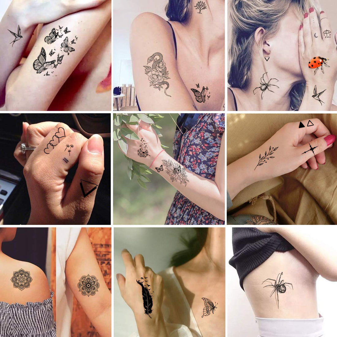 Yazhiji 49 sheets large sexy flowers collection waterproof temporary tattoos lasting fake tattoos for women and girls.