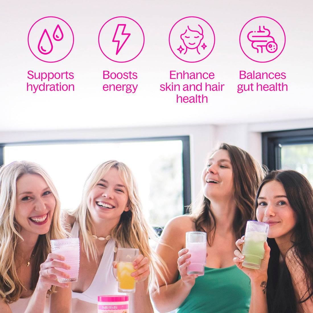 Belli Welli Unflavored Daily Fiber Supplement Powder with Collagen, Probiotics & Electrolytes | Supports Digestive Health, Gut Balance & Debloating, Sugar Free | 30 Servings