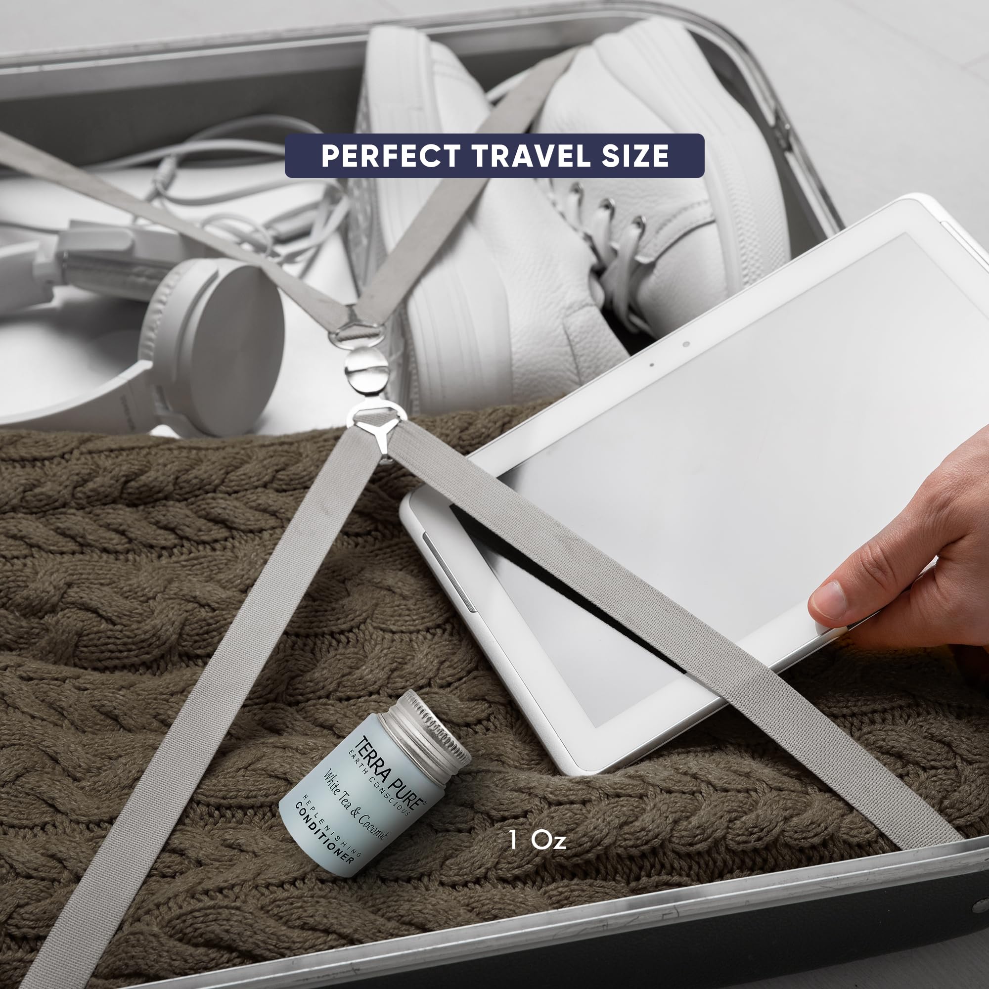 Terra Pure White Tea & Coconut Conditioner, Travel Size Hotel Amenities, 1 oz. (Case of 100)