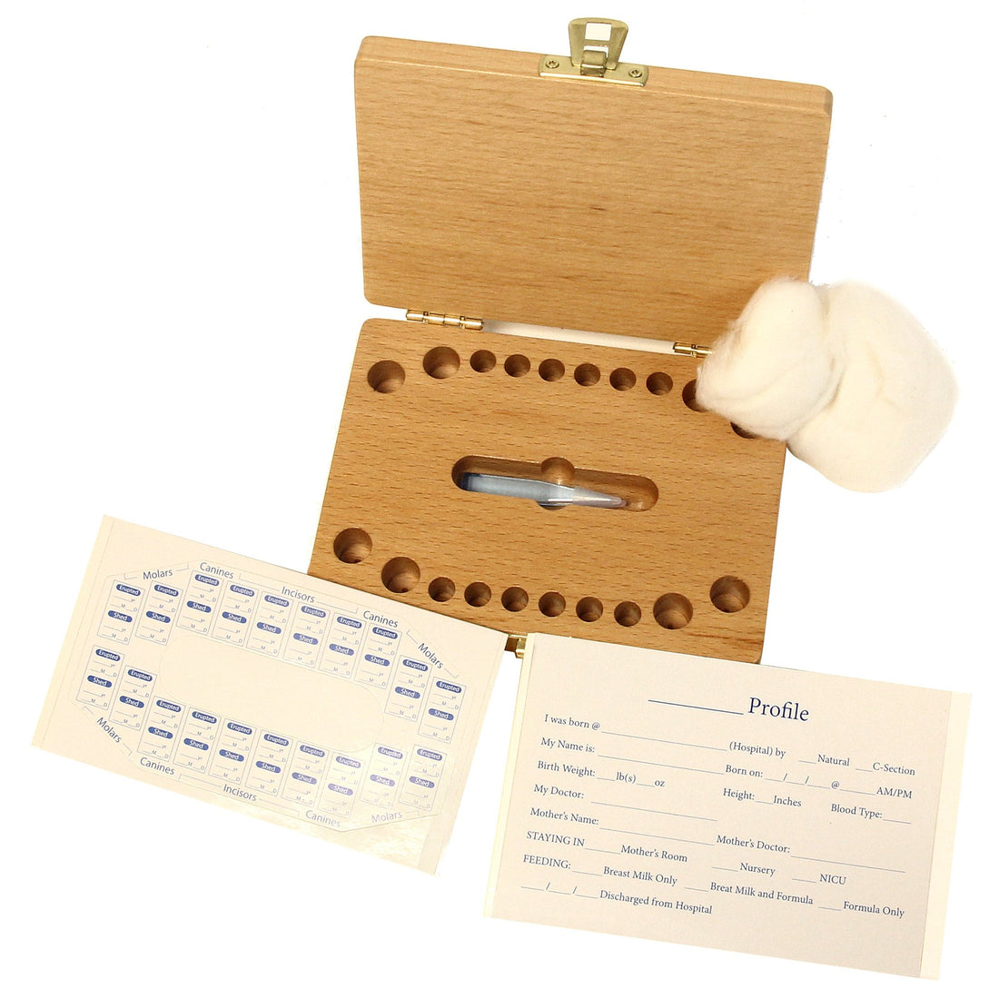 CFG ONLINE Zodiac Baby Wooden Tooth Box- Enlgish Version