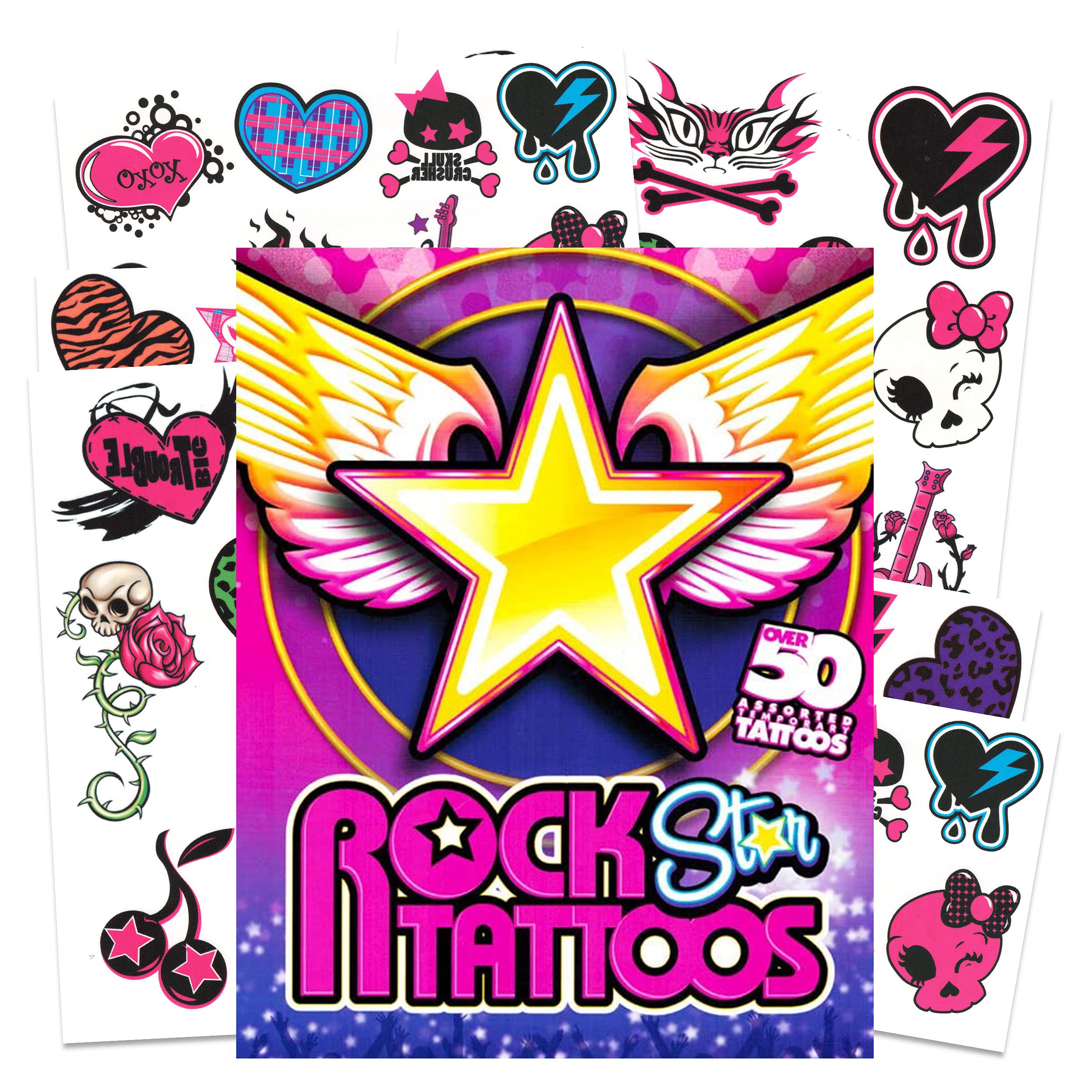 Savvi Rocker Rock Star Tattoos For Girls ~ 50 Temporary Tattoos