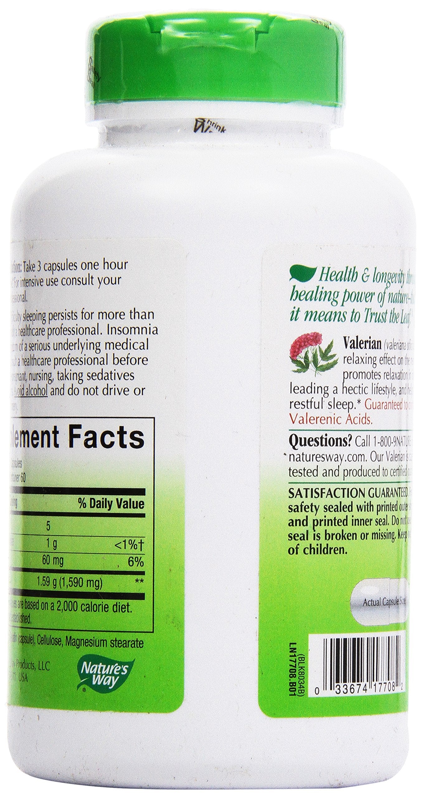 Nature's Way Valerian Root, (Gelatin) Capsules 180 ea