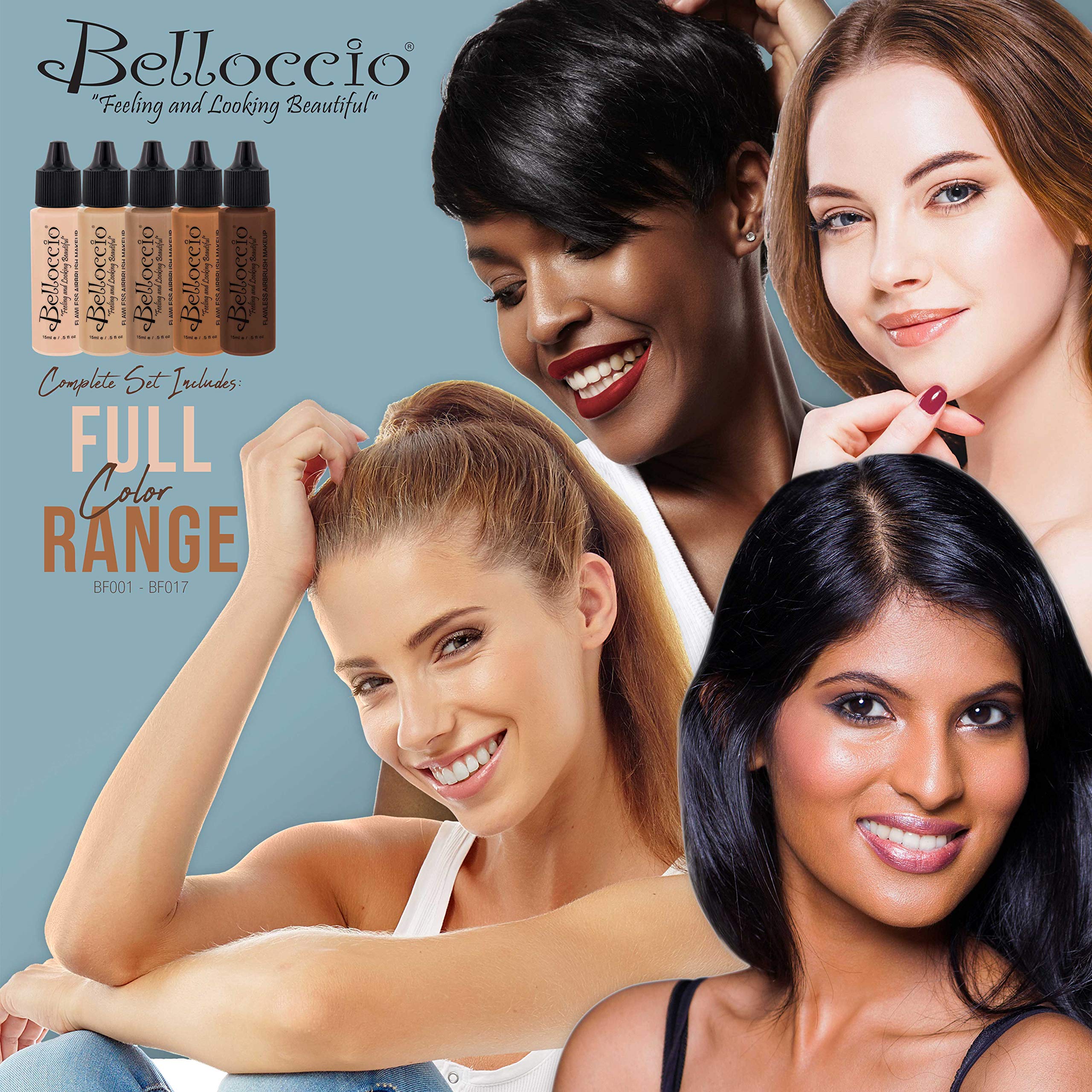 Belloccio All 17 Airbrush Makeup Shades Foundation Set by Belloccio