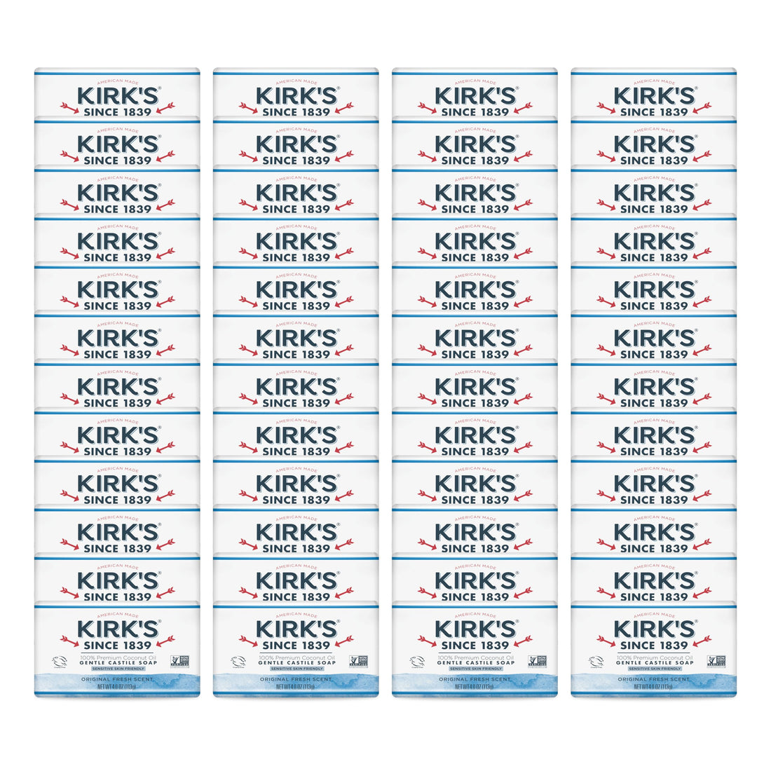 Kirks Original Coco Castile Soap 48 Bars FULL CASE