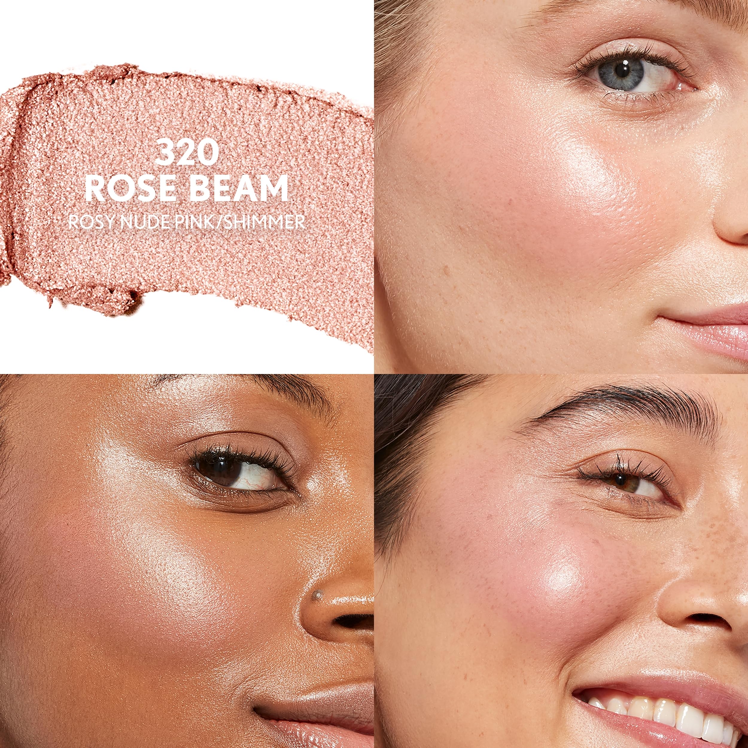 CoverGirl Trublend Skin Enhancer Highlighter Balm Stick, 320 Rose Beam, Highlighter, Vegan Formula, Easy to Use, Glides on Effortlessly, Non-Greasy, Doesn't Crease, 0.21oz