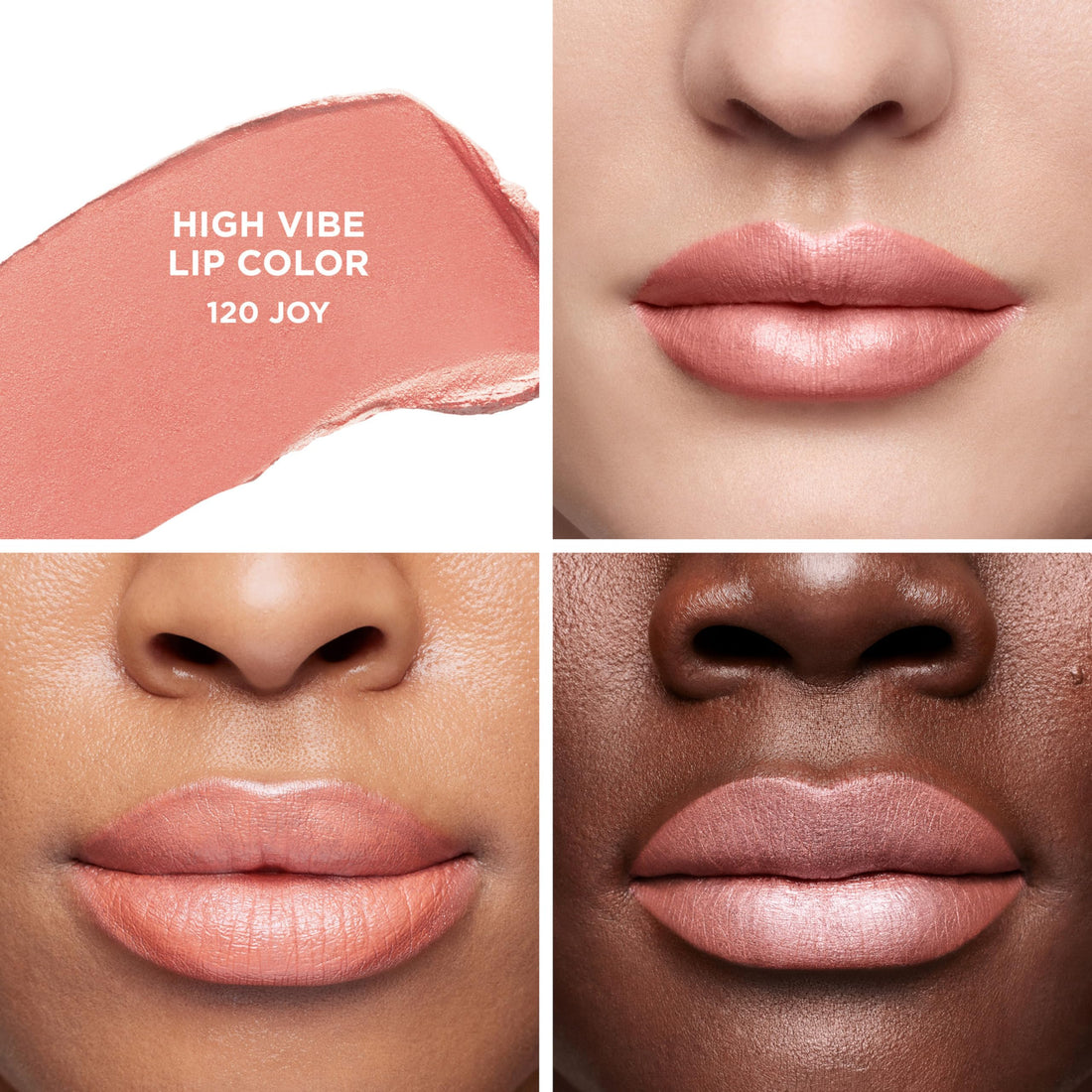 Laura Mercier High Vibe Lip Color, 6HR Long Lasting Lipstick, Lightweight and Comfortable Smooth Wear, Non-Drying, Hydrating, Luminous Shine, 120 Joy - Pale rose