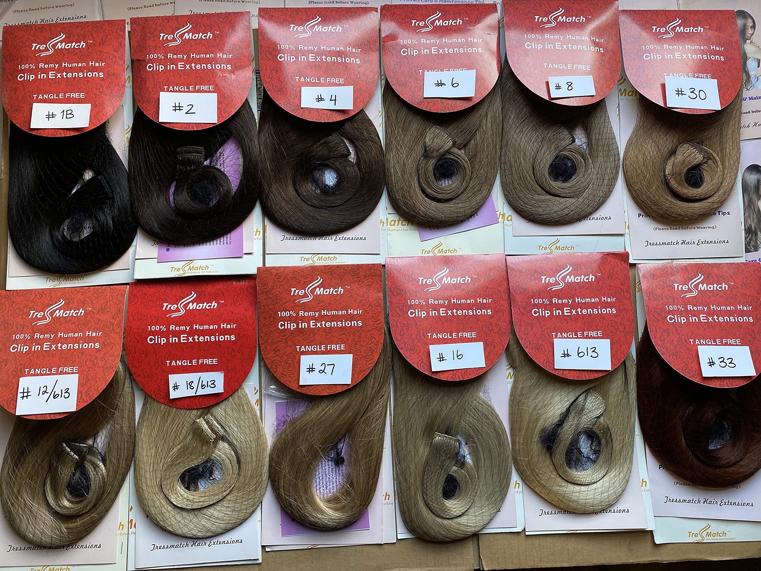 Tressmatch 16 18 Remy (Remi) Human Hair Clip In Extensions Chocolate Brown (Color #4) 9 Pieces (Pcs) Full Head Set [Set Weight: 4.2oz/120grams]