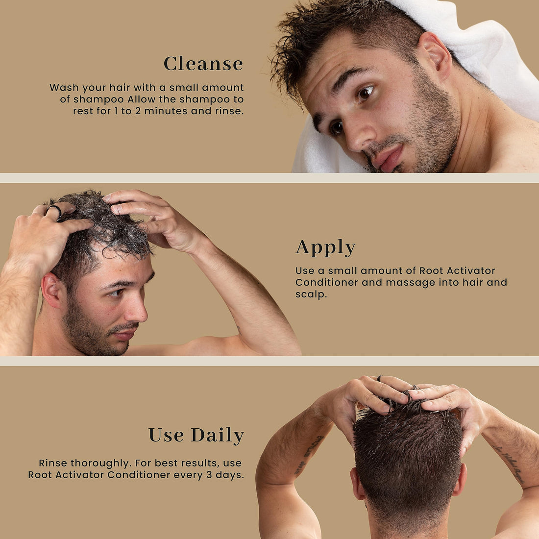 Hair Growth Conditioner for Men (250ml) - Thickening Conditioner for Stronger Follicles, Healthy Roots & Scalp - Volumize, Full & Thicker Hair for Men