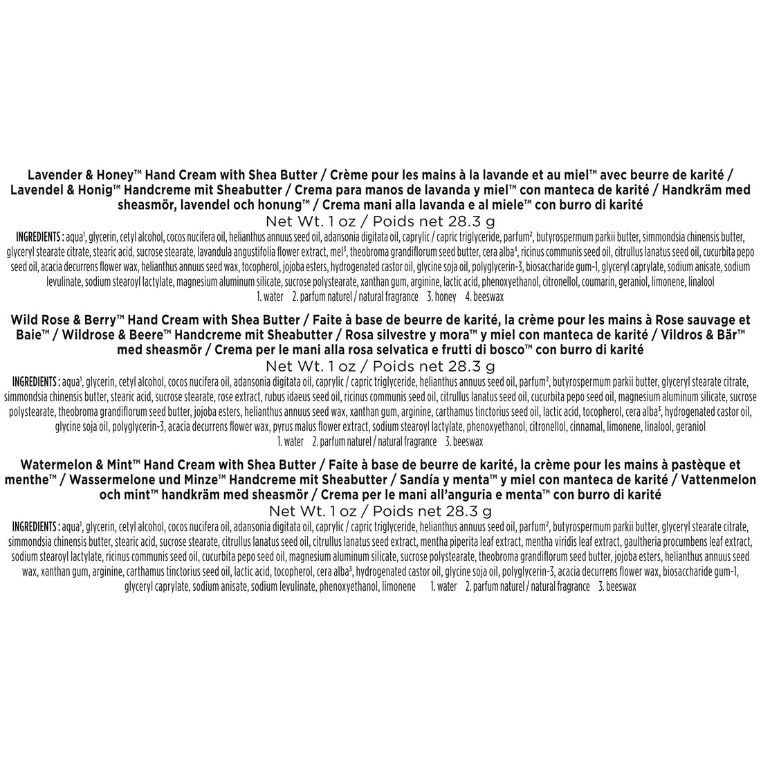 Burt's Bees Spring Gift, 3 Moisturizing Self Care Gifts, Shea Butter Hand Cream Trio Spring Set - Lavender & Honey, Wild Rose & Berry and Watermelon & Mint (Packaging May Vary)