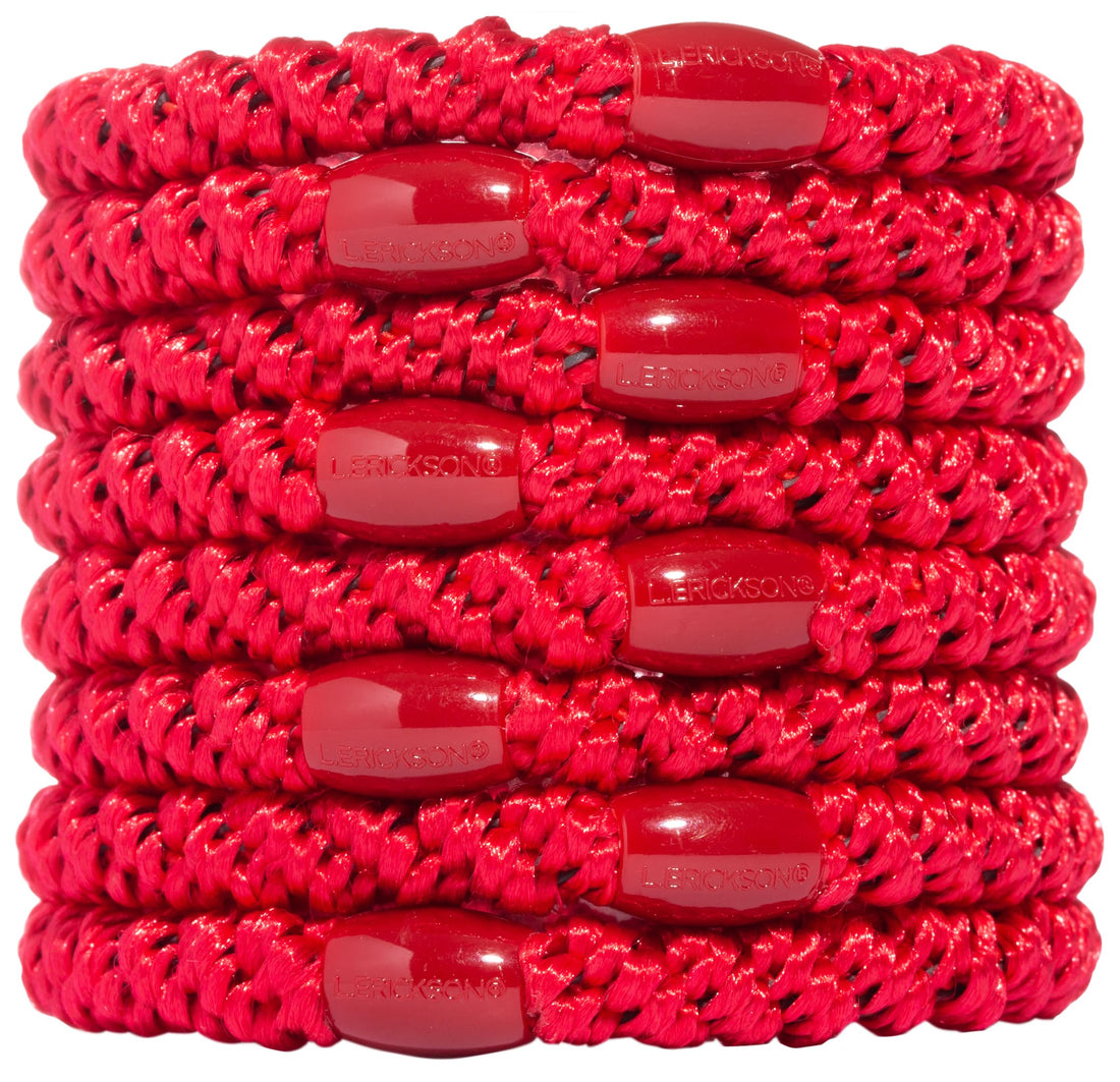 L. Erickson Ponytail Holders - Set of Eight - Red by L. Erickson