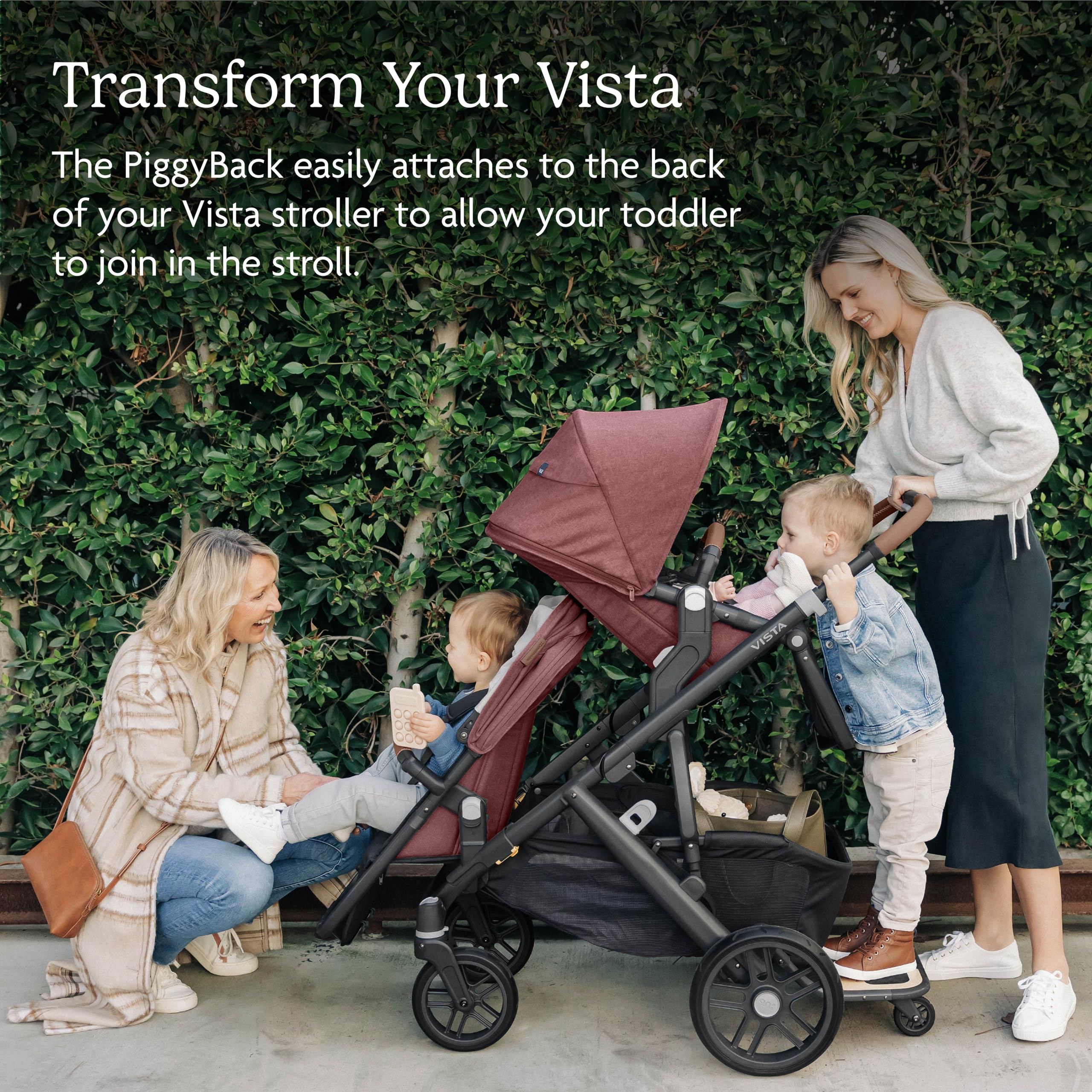 UPPAbaby PiggyBack Ride-Along Board for Vista, Vista V2, and Vista V3 Strollers / Quick Attachment for Children to Stand + Stroll / 55 lbs. Weight Capacity