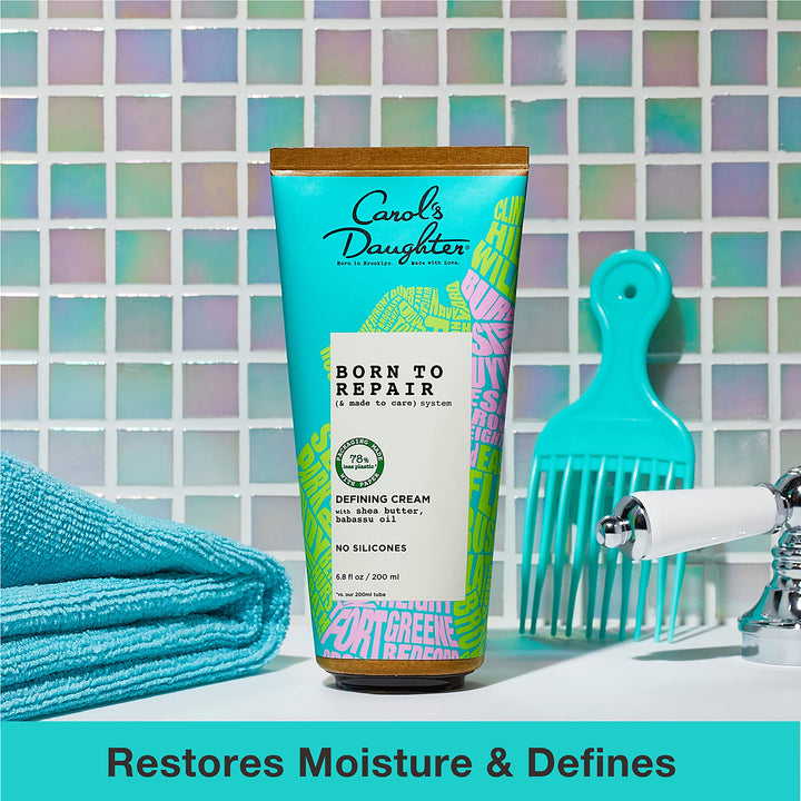 Carol's Daughter Born To Repair Leave In Hair Cream, Moisturizing, Curl Defining and Anti Frizz Hair Care for Curls with Shea Butter, 6.8 Fl Oz