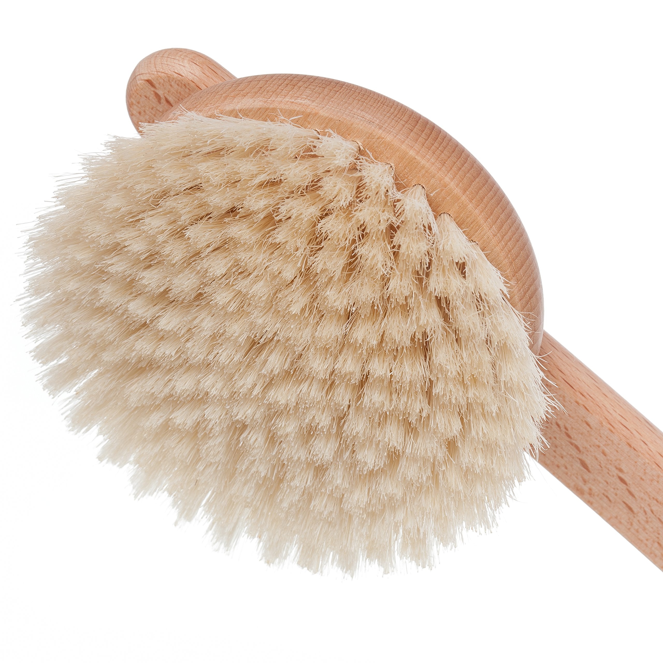 Oiled Beechwood with Pig Bristle : Bürstenhaus Redecker Natural Pig Bristle Bath Brush with Oiled Beechwood, 18-1/2-Inches