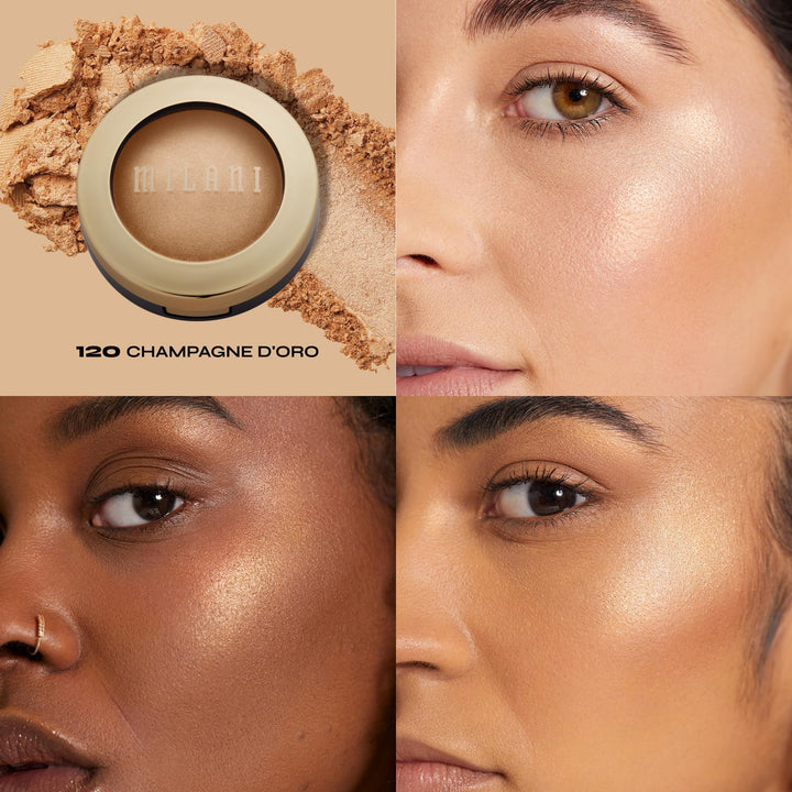 Milani Baked Highlighter - Champagne D'oro, Cruelty-Free Powder Highlighter, Highlight Face for a Shimmery or Matte Finish, 0.25 Ounce