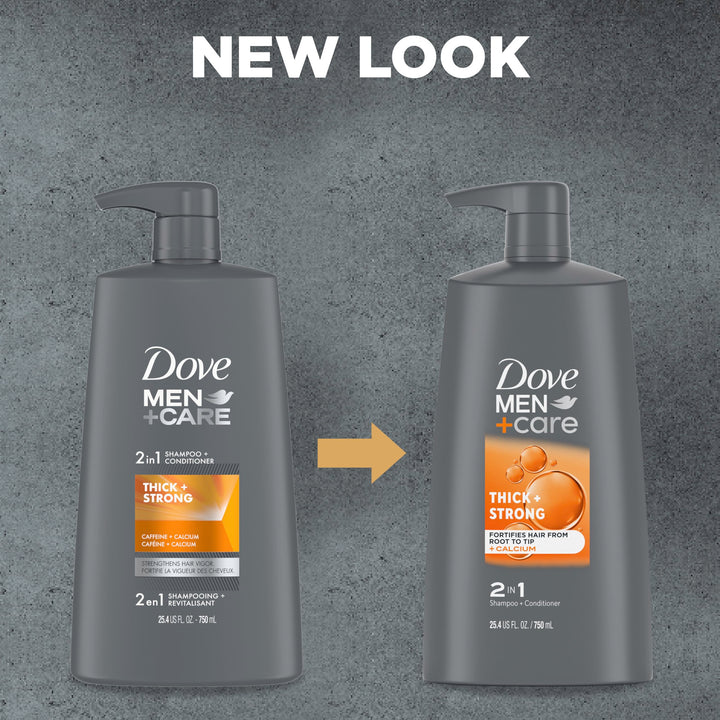 Dove 2 in 1 Shampoo & Conditioner Fortifying Shampoo Cleans and Purifies Thick & Strong Strengthens and Recharges Hair Vigor 25.4 oz 4 count