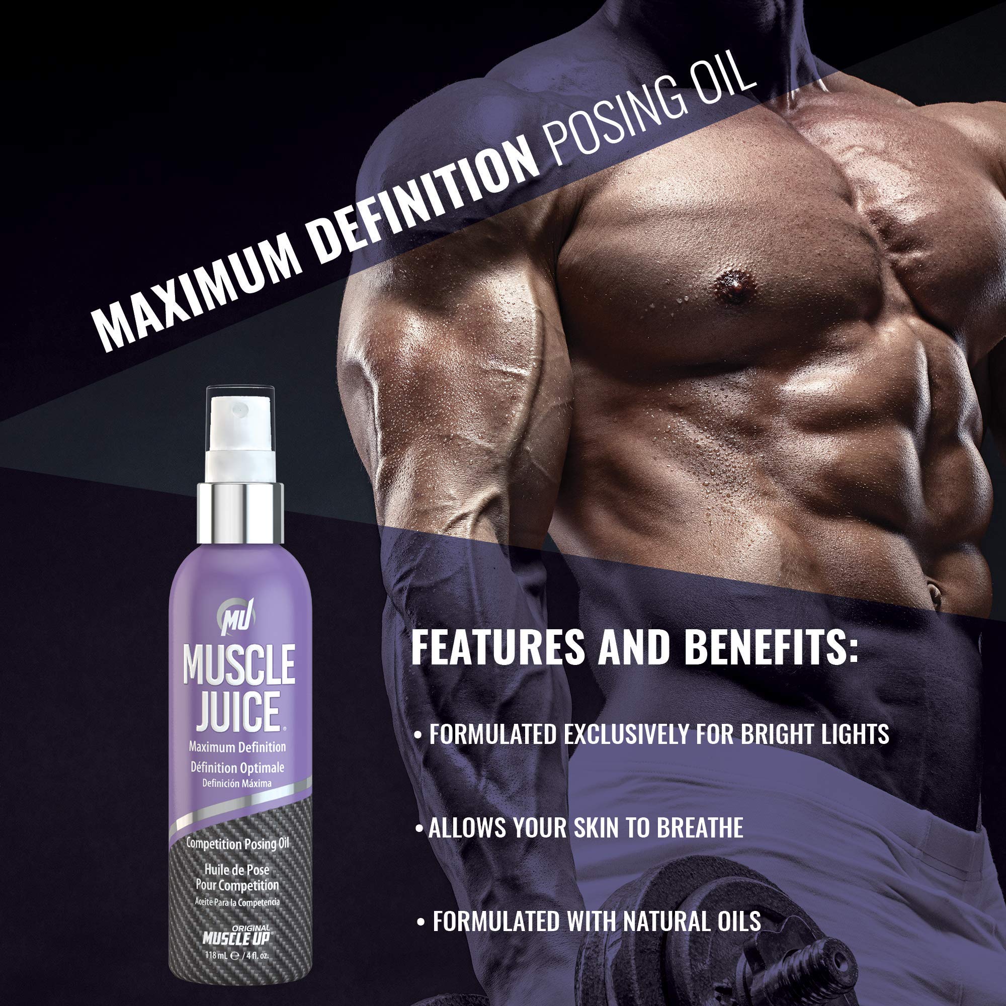 Muscle Juice Competition Posing Oil Maximum Definition 4 fl oz (118.5 ml)