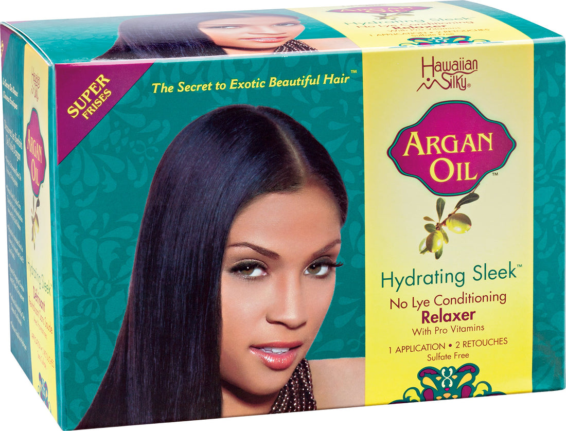 Hawaiian Silky Hydrating Sleek No Lye Relaxer Argan Oil, Super