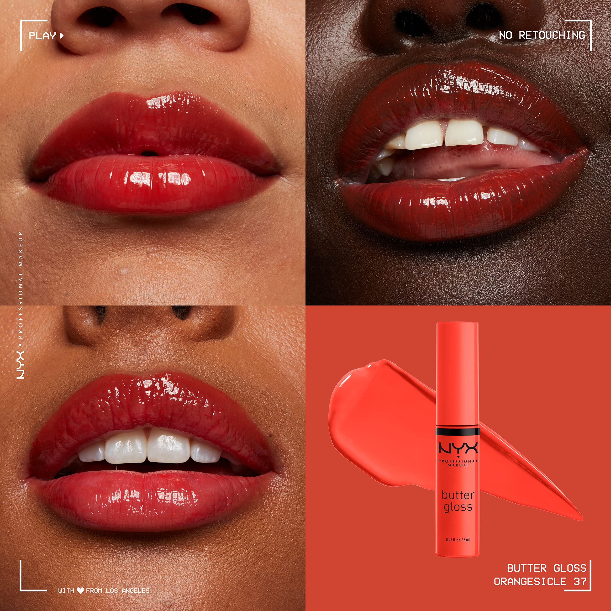 NYX PROFESSIONAL MAKEUP Butter Gloss - Orangesicle (Orange), Non-Sticky Lip Gloss