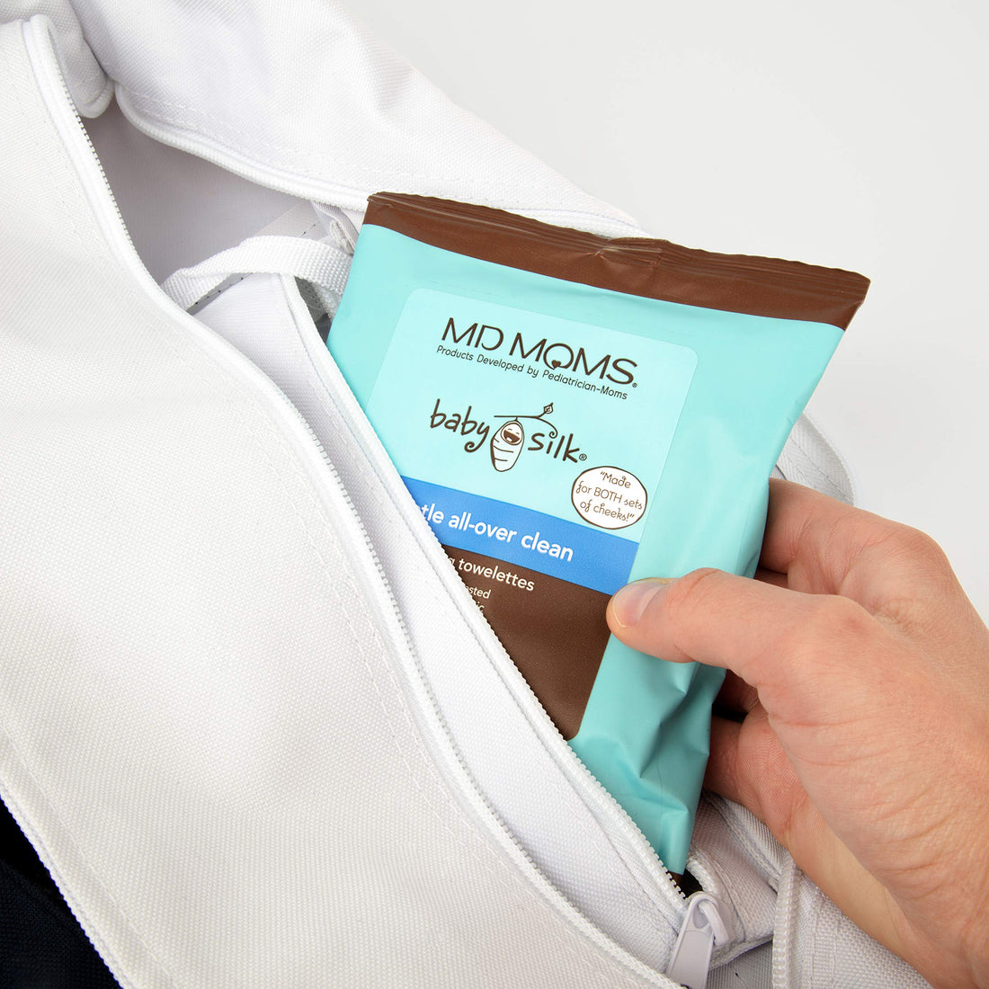 MD Moms Baby Silk Gentle All-Over Clean Cleansing Towelettes Travel Pack 12 ea
