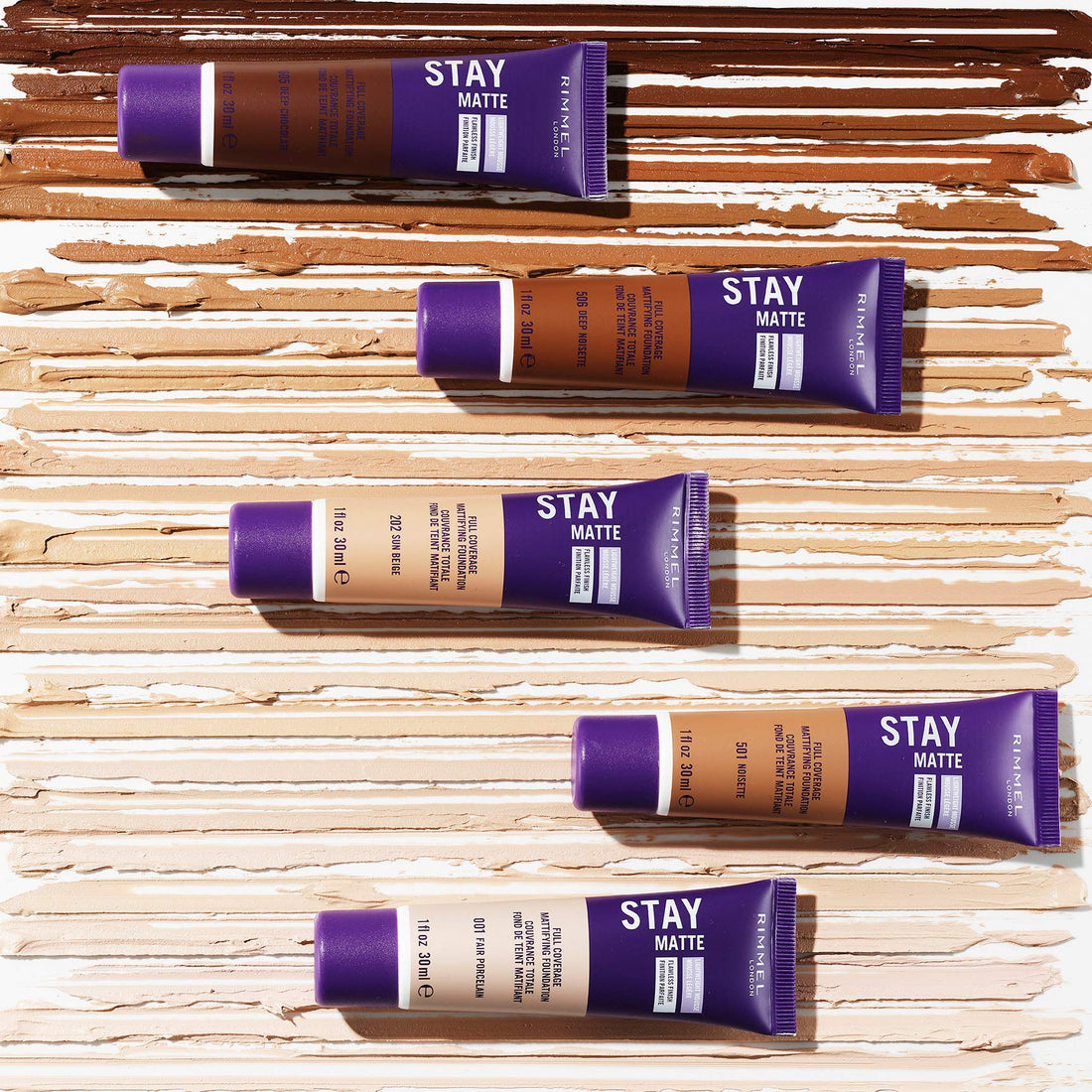 Rimmel London Stay Matte Liquid Mousse - 201 Classic Beige - Foundation, Lightweight, Shine Control, Oil-Free, 1oz