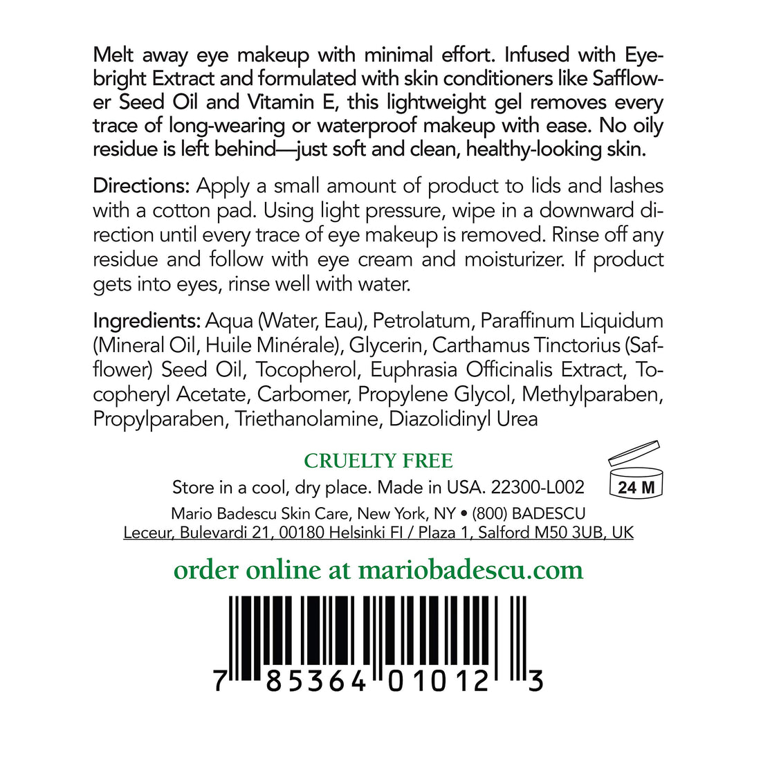 Mario Badescu Eye Make-Up Remover Gel (Non-Oily) 118ml/4oz
