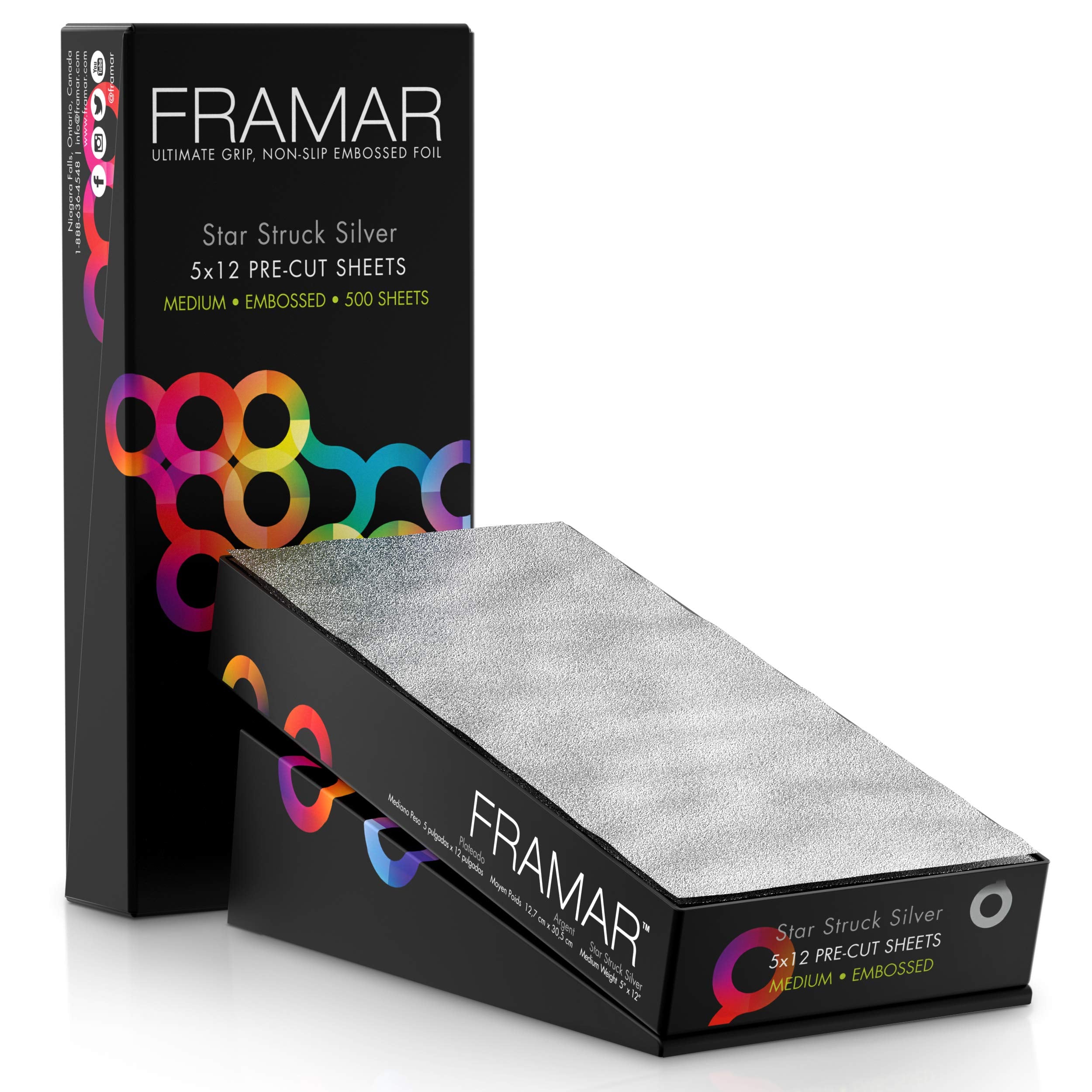 Framar Framar 5x12 Star Struck Silver Embossed Pre Cut - 500 Count