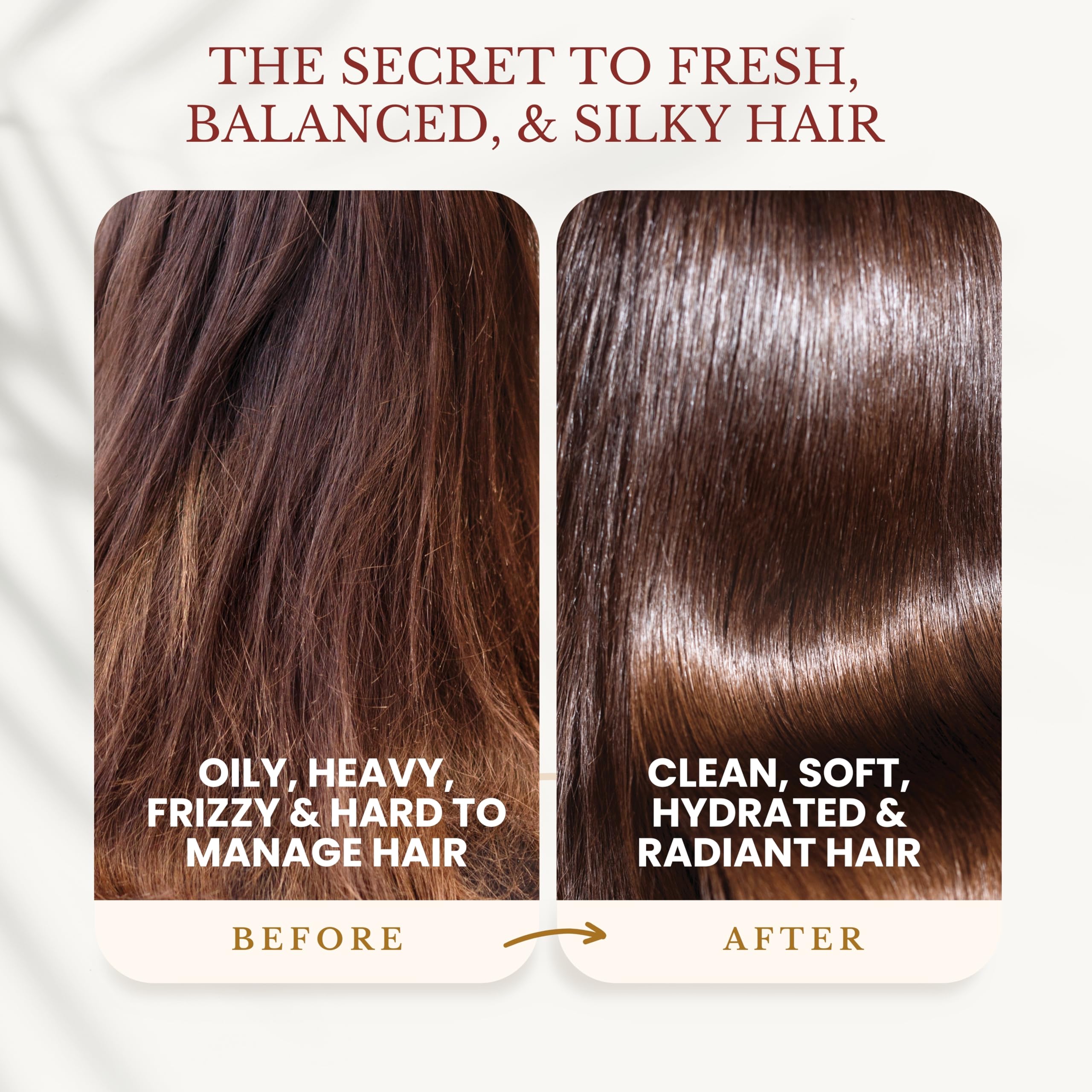 Apple Cider Vinegar Shampoo and Conditioner, Daily Clarifying & Detox, pH Balance, Itchy Scalp Relief, Cleanses Dandruff & Buildup, Adds Shine & Volume, for Oily Hair – 16 fl oz Each